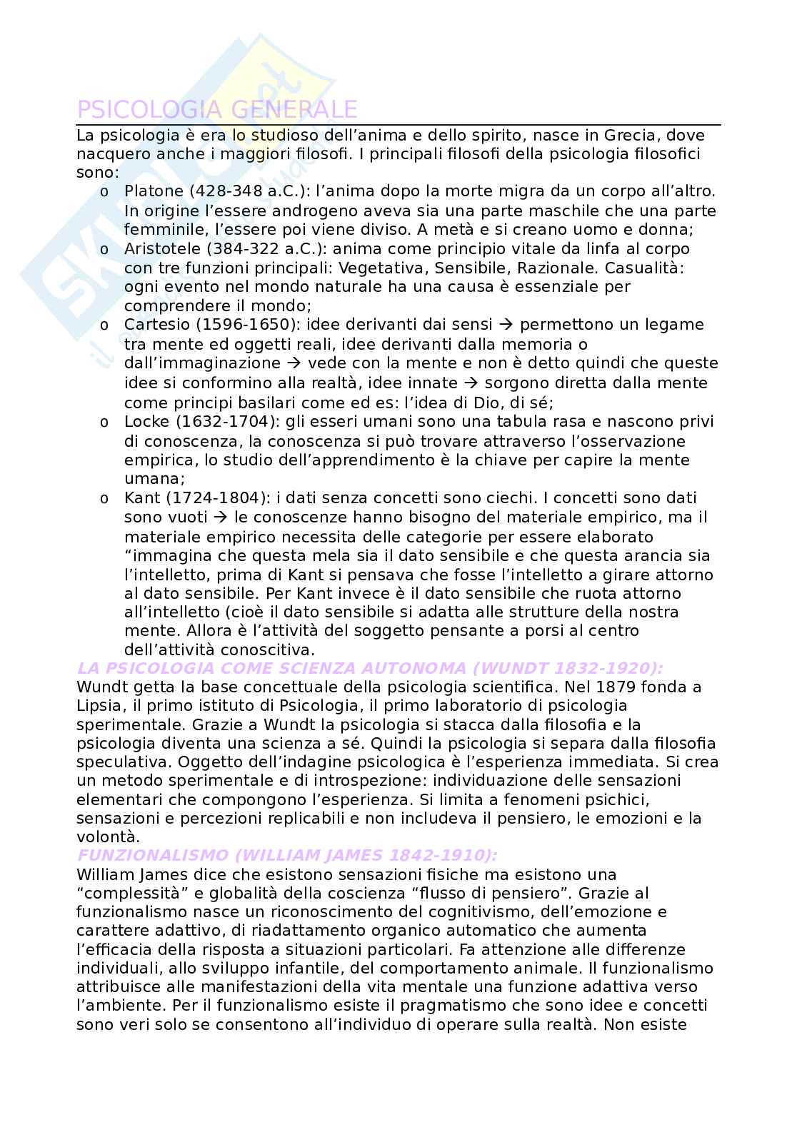 Psicologia generale Pag. 1