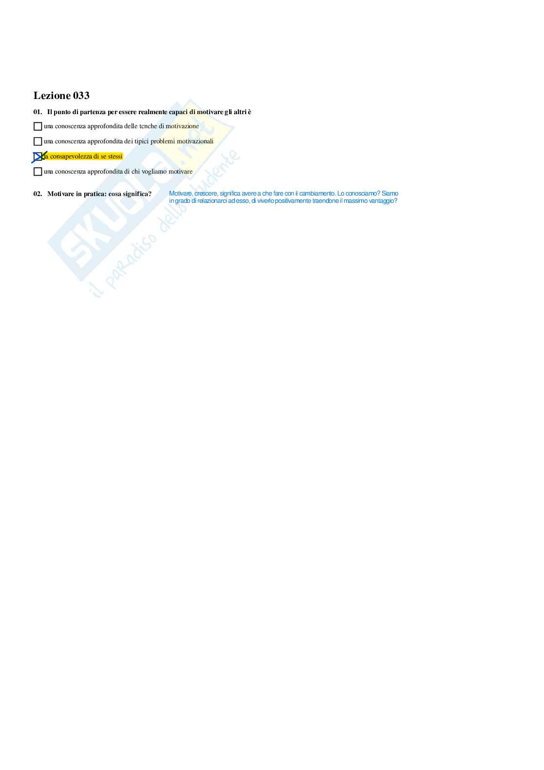 Paniere Motivazione e benessere personale (2026) - Risposte multiple corrette Pag. 31