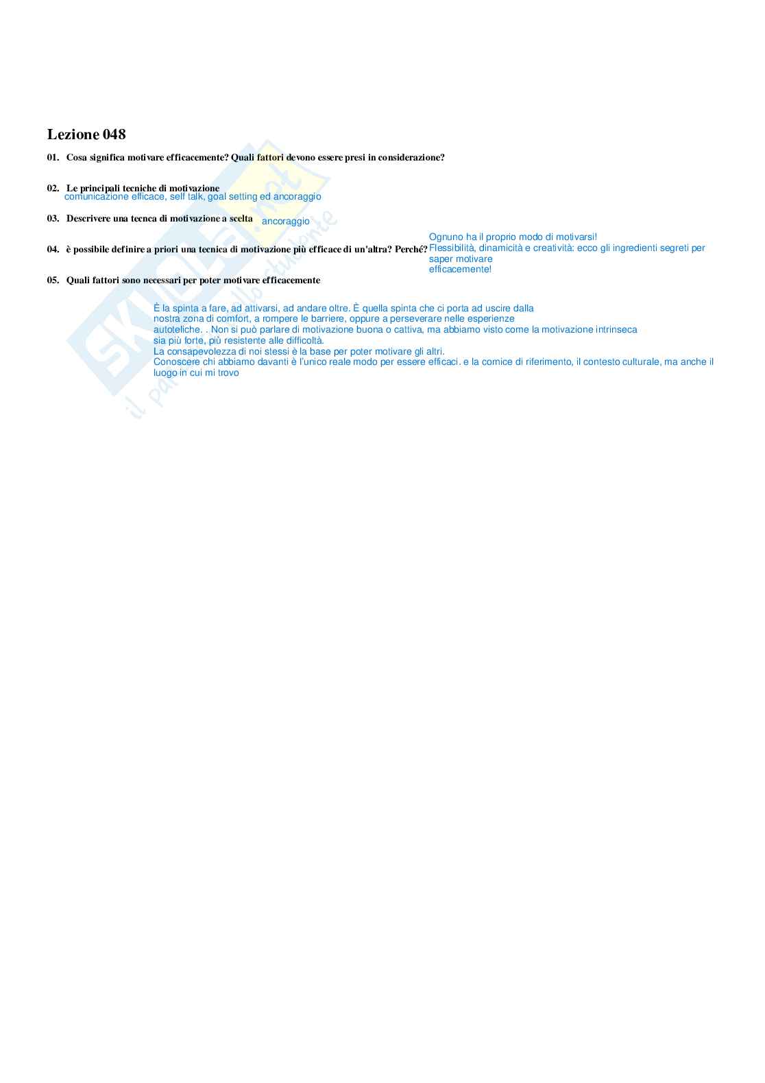Paniere Motivazione e benessere personale (2026) - Risposte multiple corrette Pag. 46
