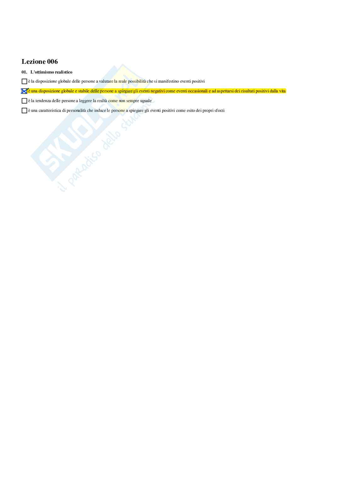 Paniere Motivazione e benessere personale (2026) - Risposte multiple corrette Pag. 6