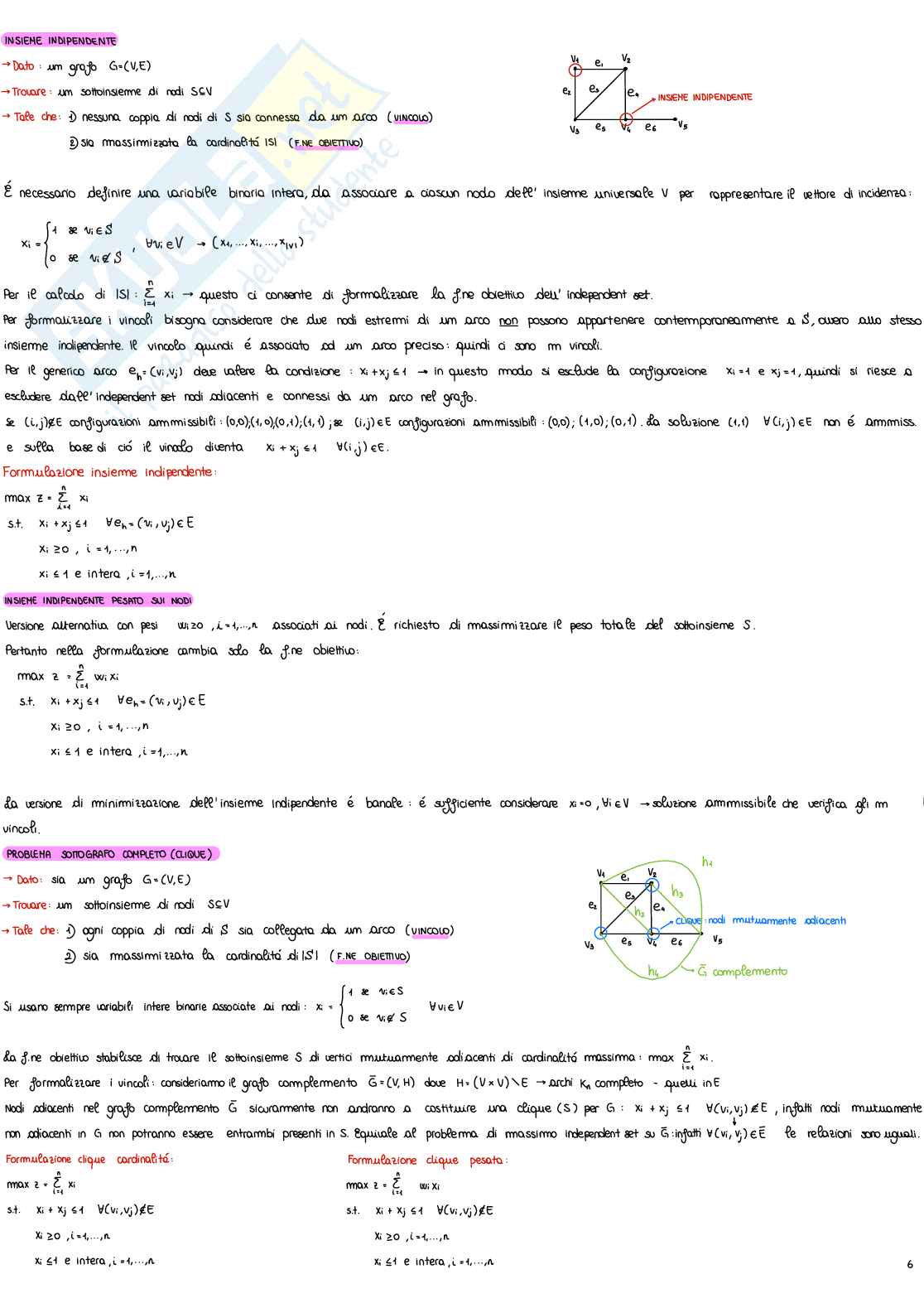 Appunti di Metodi e modelli di ottimizzazione discreta 1 - parte 1 Pag. 6