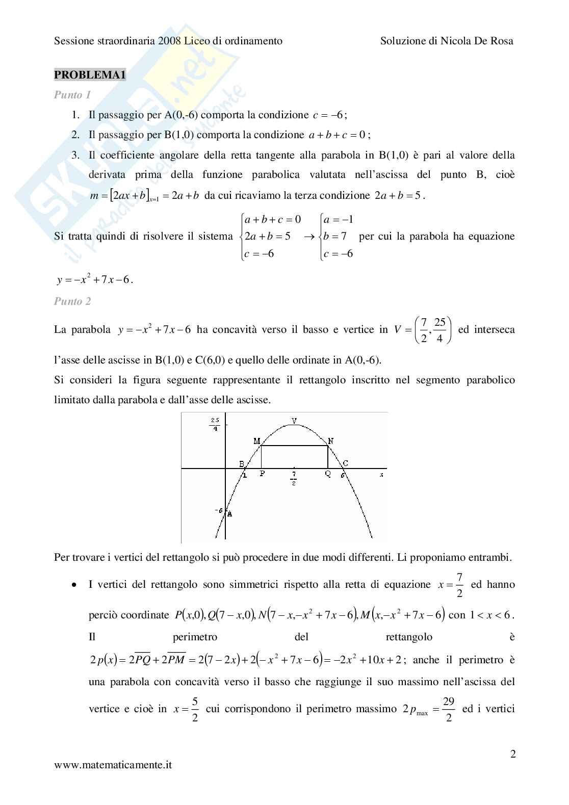 2008. Liceo scientifico di ordinamento sessione straordinaria Pag. 2