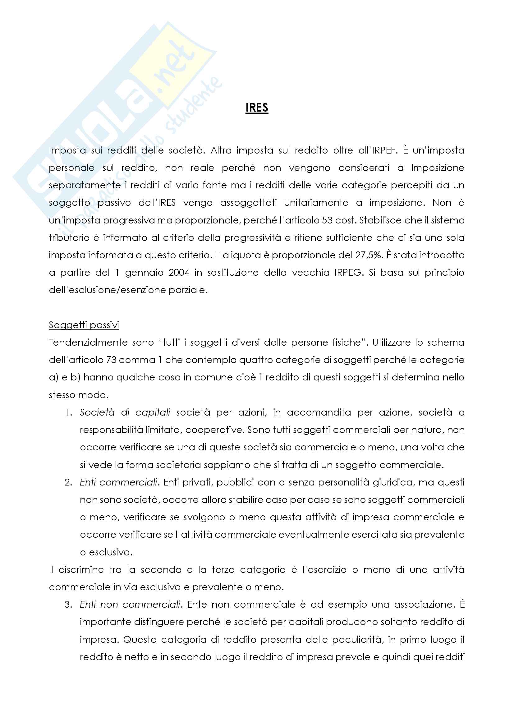 Diritto tributario parte speciale IRES Pag. 2