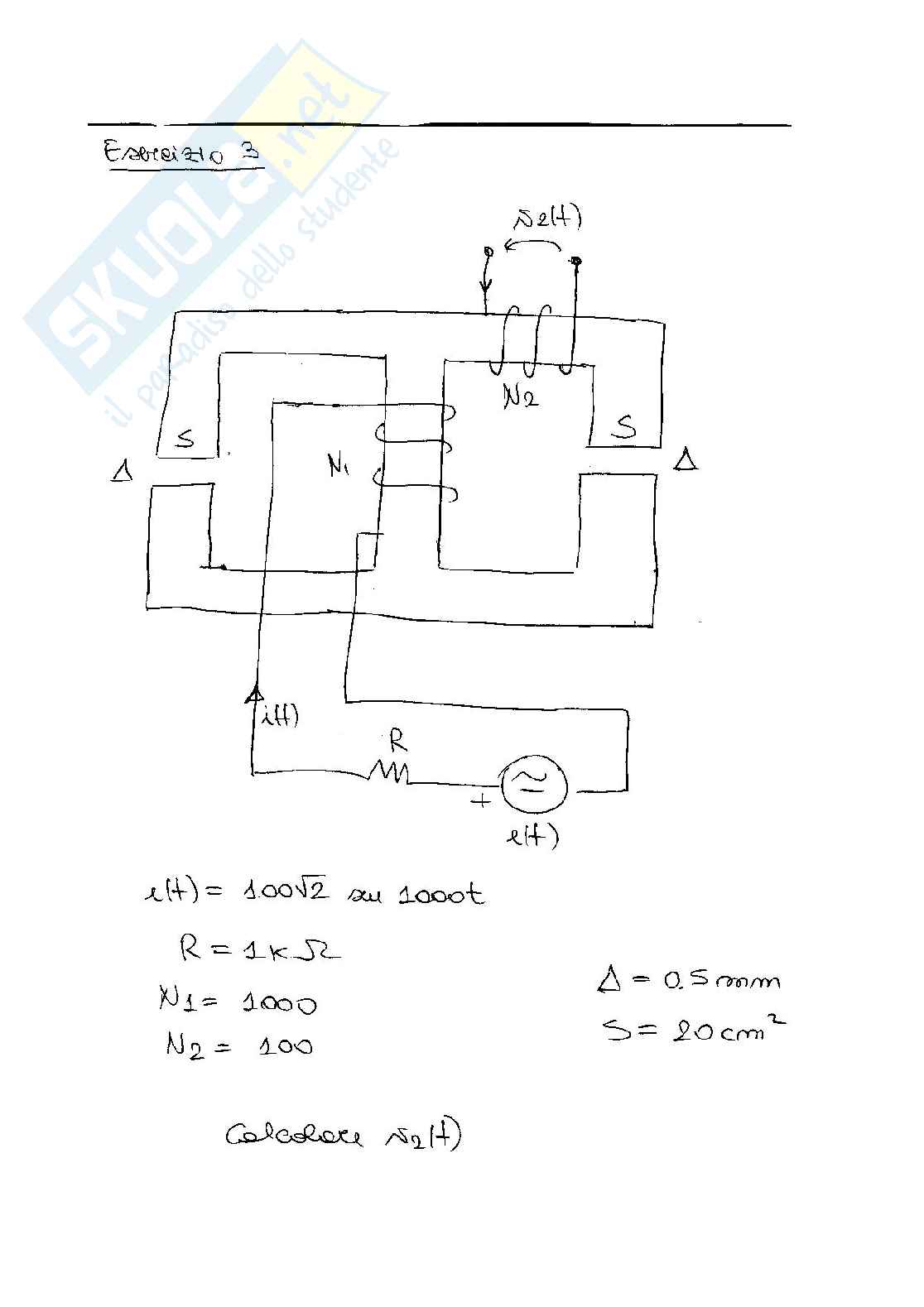 Esercizi di Elettrotecnica e macchine elettriche sui circuiti magnetici  Pag. 26