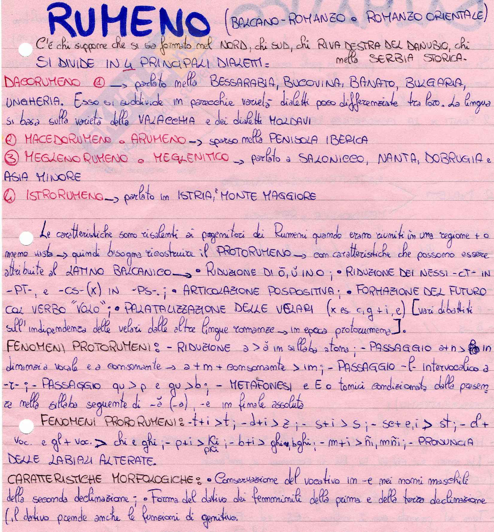 Riassunti su dialetti neolatini Pag. 1