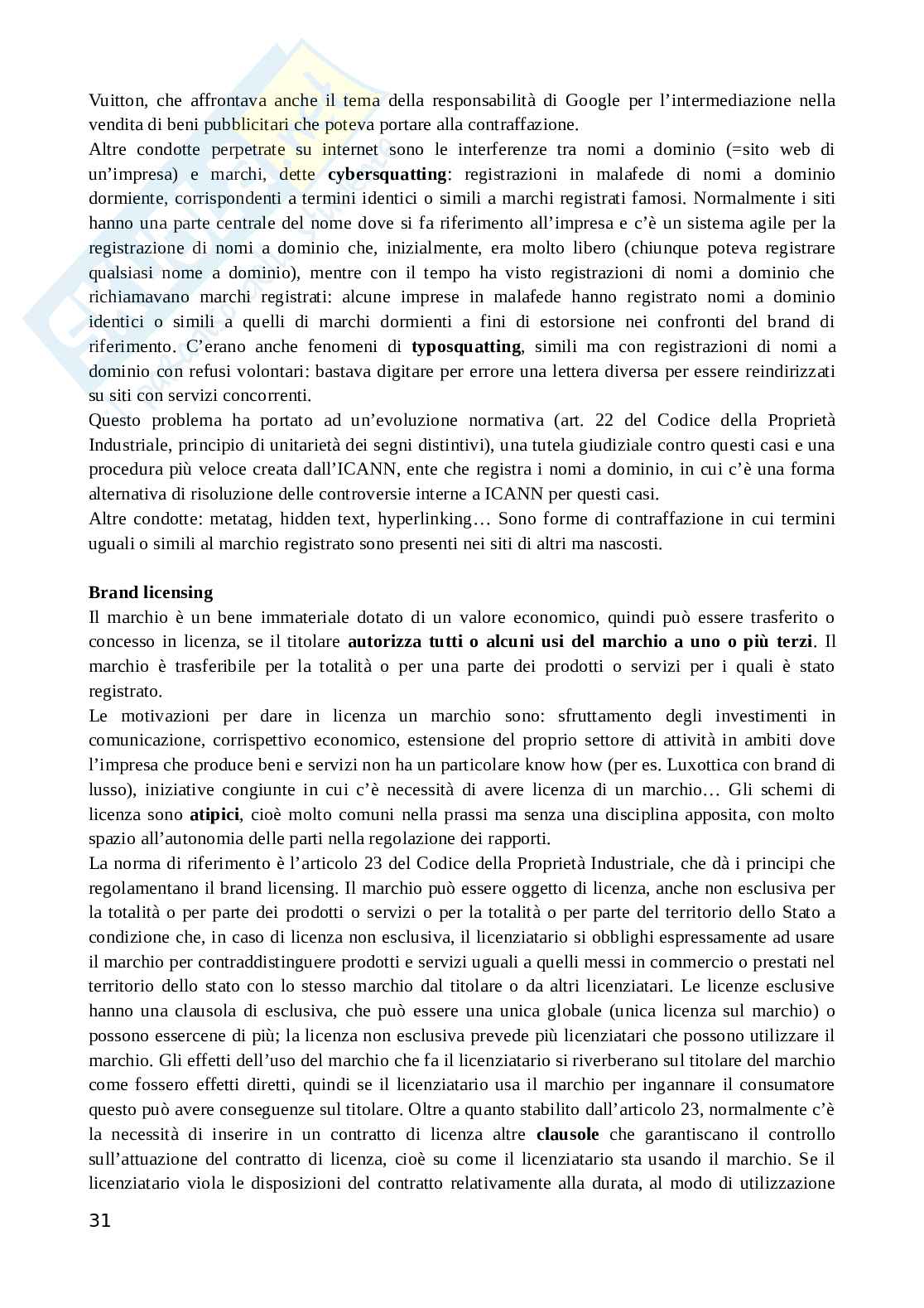 Appunti di Marketing Law Pag. 31