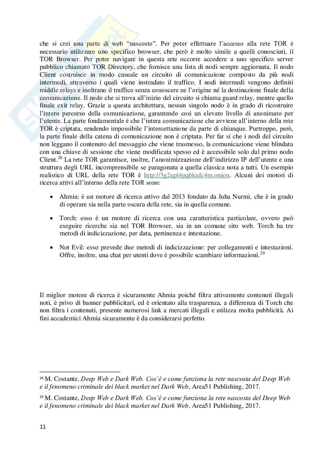 Cybercrime e Darkweb: il lato oscuro di Internet Pag. 11