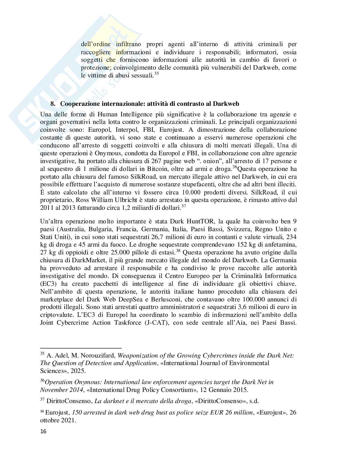 Cybercrime e Darkweb: il lato oscuro di Internet Pag. 16