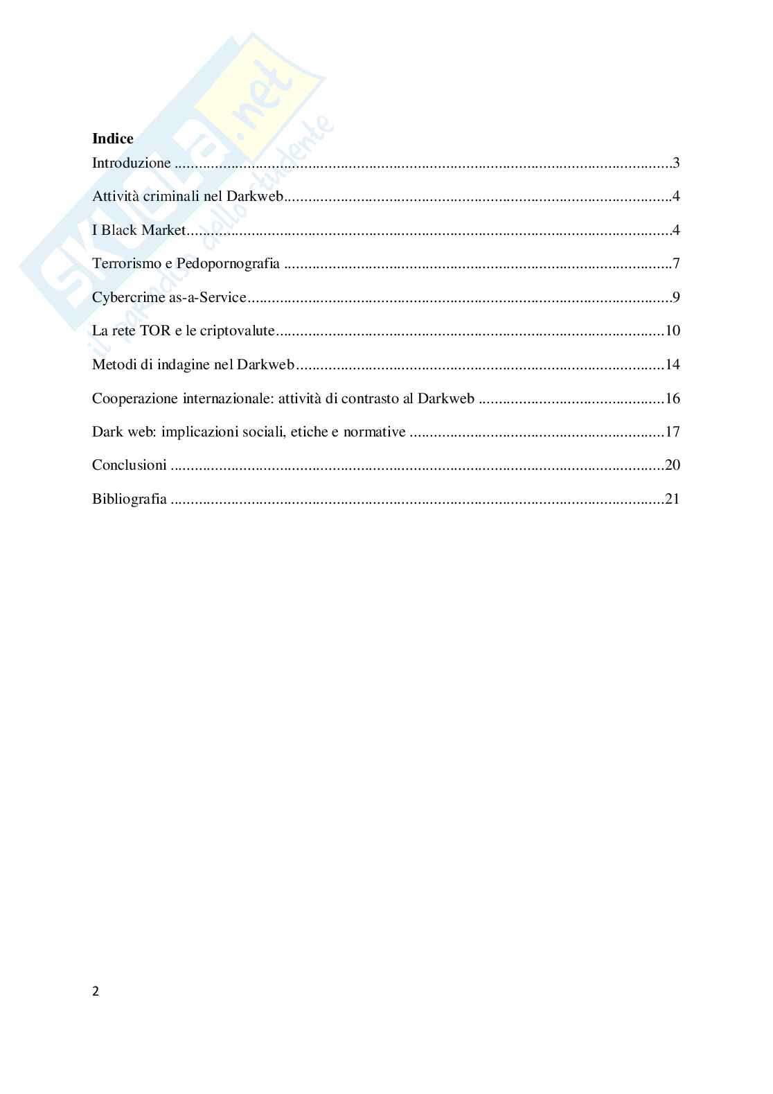 Cybercrime e Darkweb: il lato oscuro di Internet Pag. 2