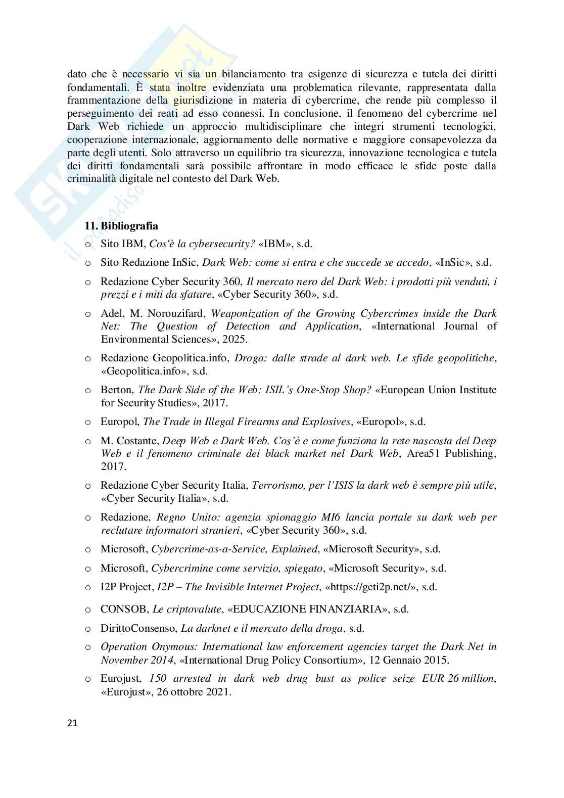 Cybercrime e Darkweb: il lato oscuro di Internet Pag. 21