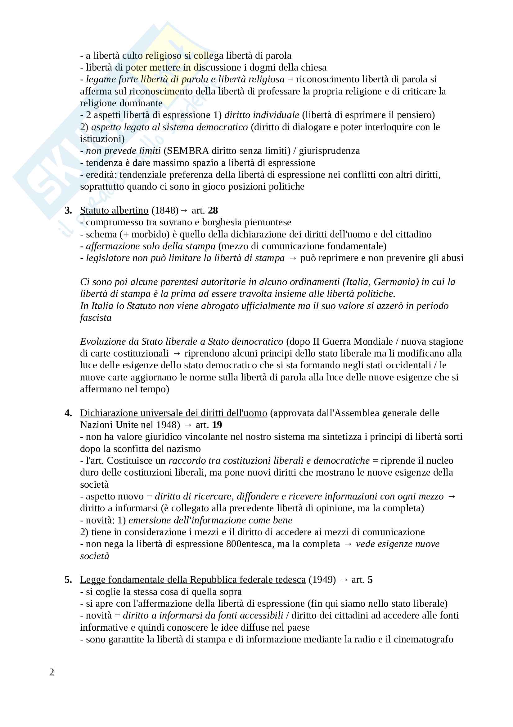 Appunti diritto dell'informazione e della comunicazione Pag. 2