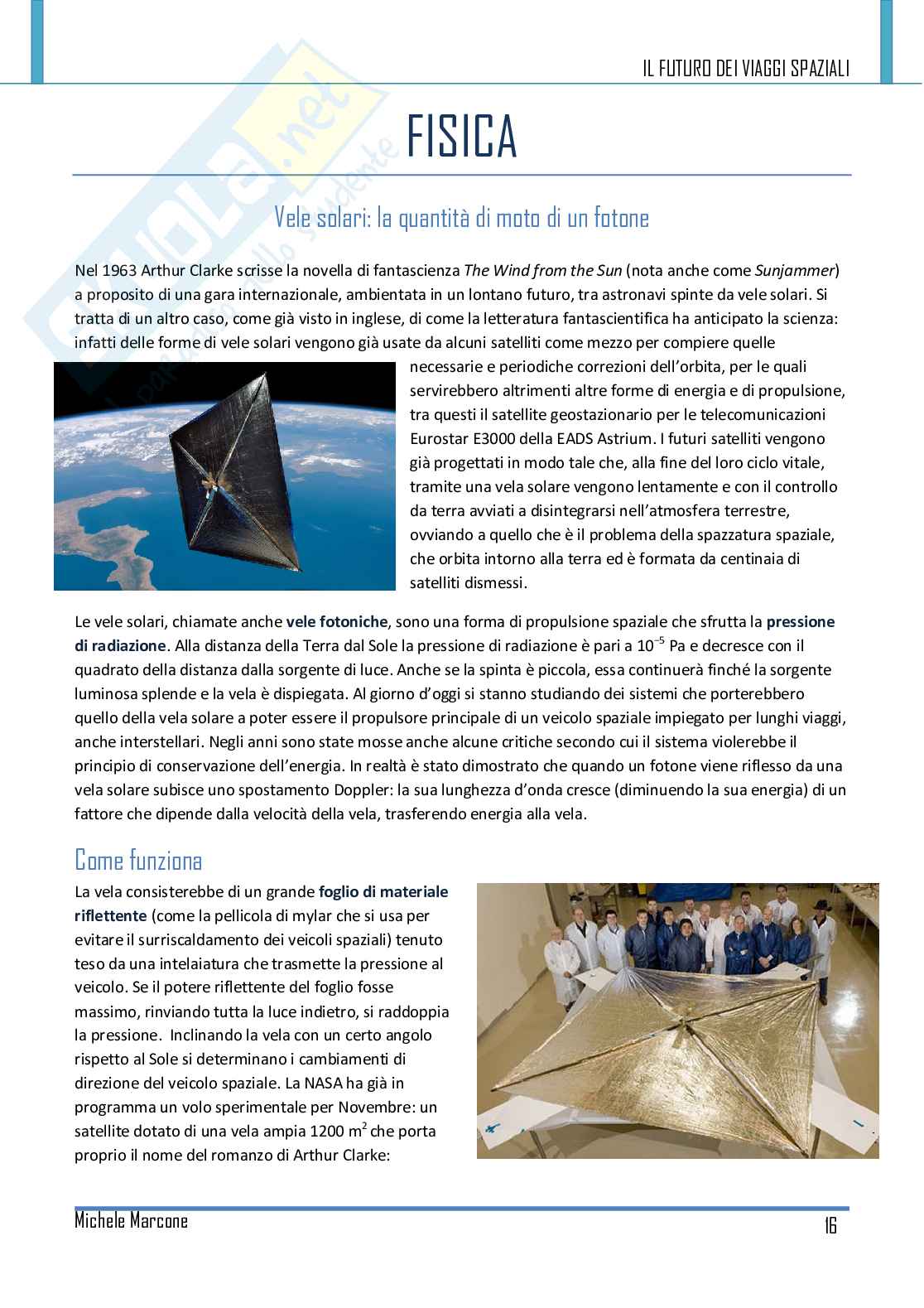 Futuro dei viaggi spaziali, tesina Pag. 16