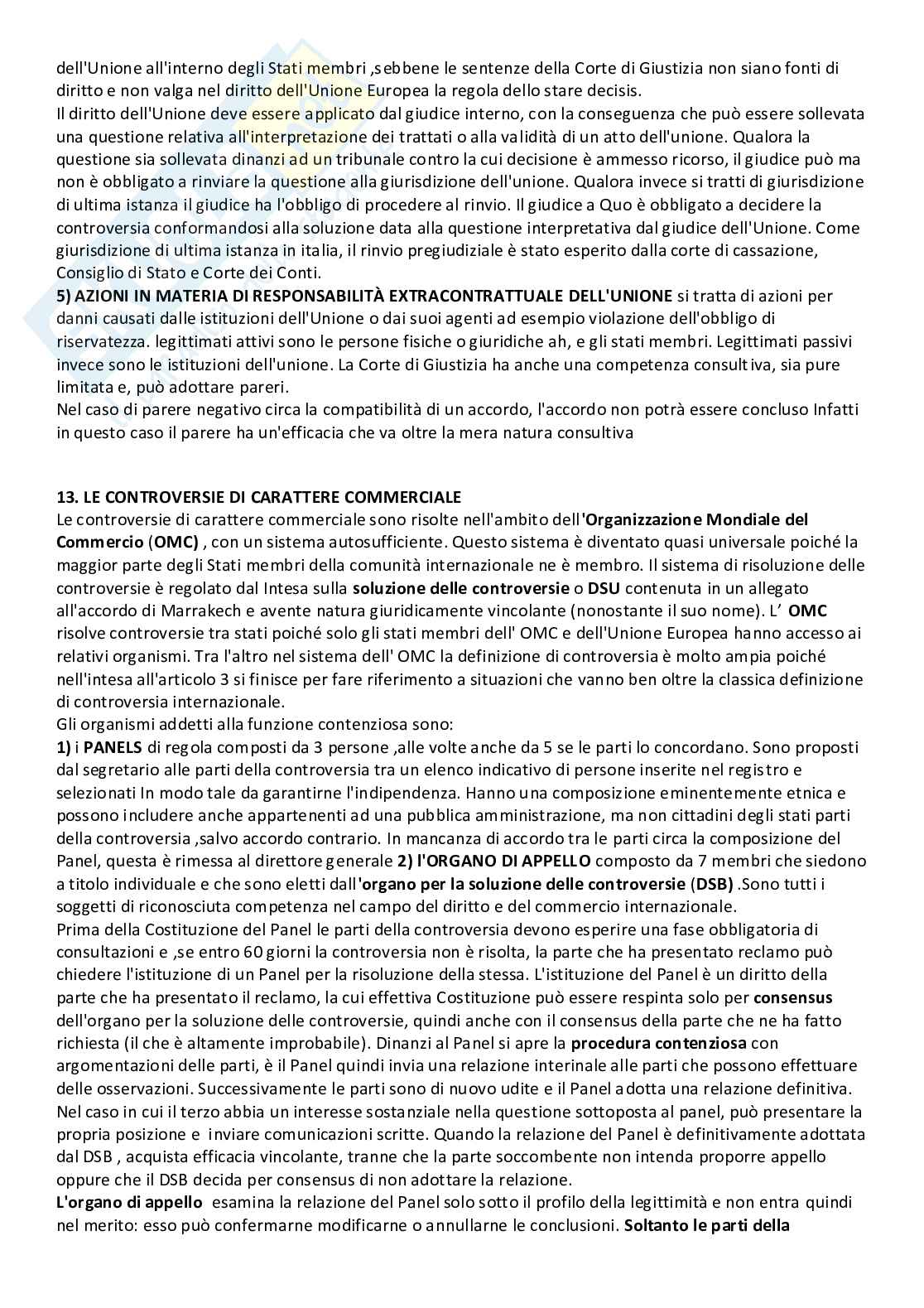 Riassunto esame Diritto Internazionale, Prof. Mancini Marina, libro consigliato Diritto internazionale, riferimento capitolo 11, Ronzitti  Pag. 11