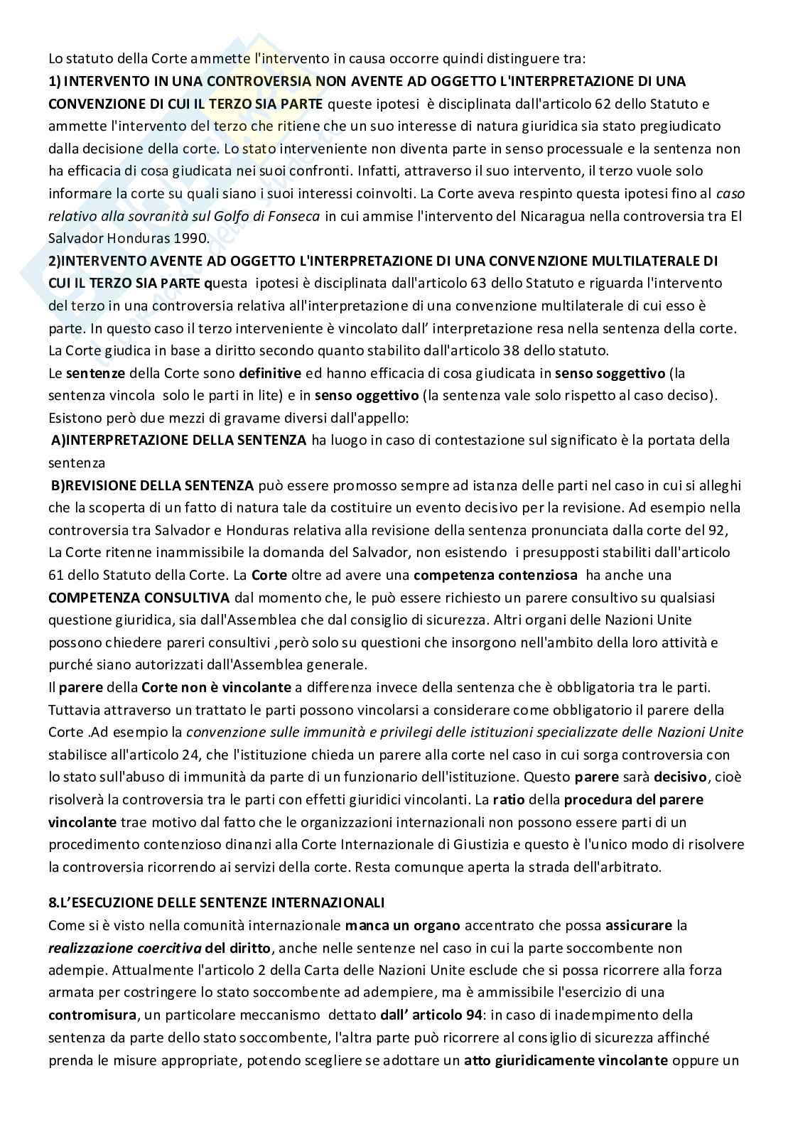 Riassunto esame Diritto Internazionale, Prof. Mancini Marina, libro consigliato Diritto internazionale, riferimento capitolo 11, Ronzitti  Pag. 6