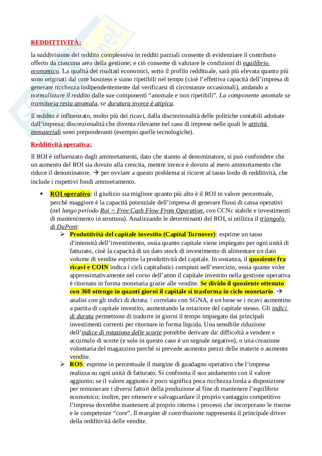 Appunti di Analisi di Bilancio Pag. 16