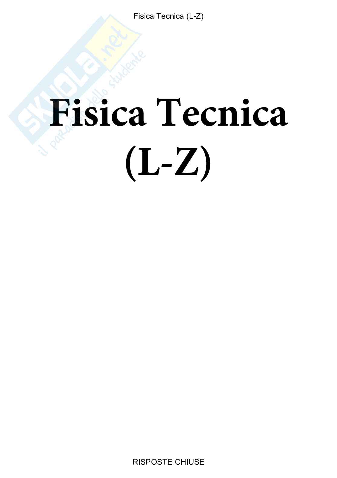 Fisica tecnica, LZ - Paniere compilato Pag. 1