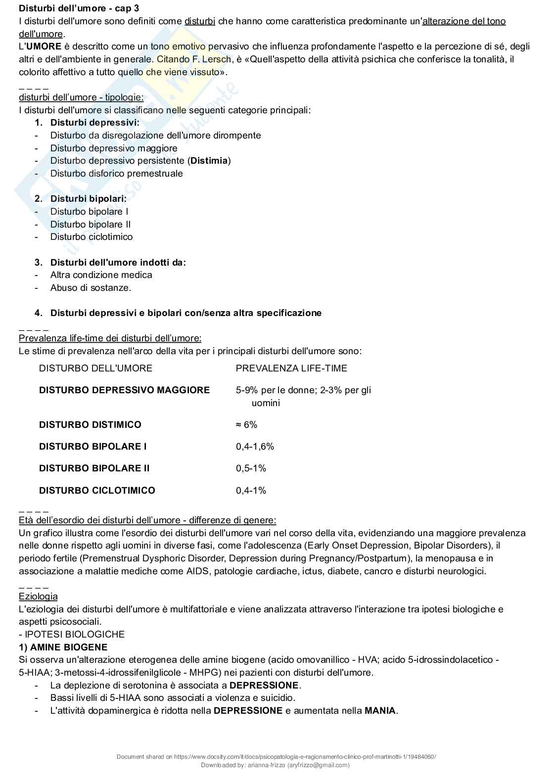Riassunto esame Psicopatologia e ragionamento clinico, Prof. Martinotti Giovanni, libro consigliato Compendio di psicopatologia, Martinotti  Pag. 16