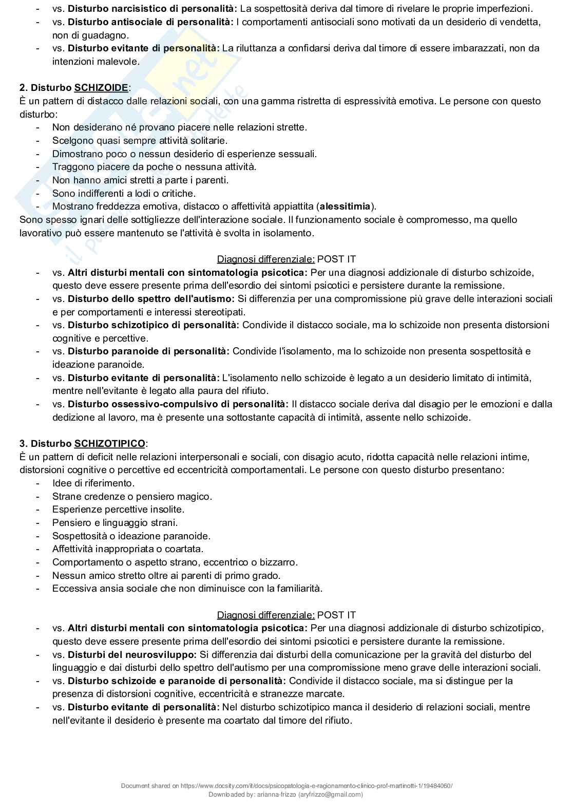 Riassunto esame Psicopatologia e ragionamento clinico, Prof. Martinotti Giovanni, libro consigliato Compendio di psicopatologia, Martinotti  Pag. 61