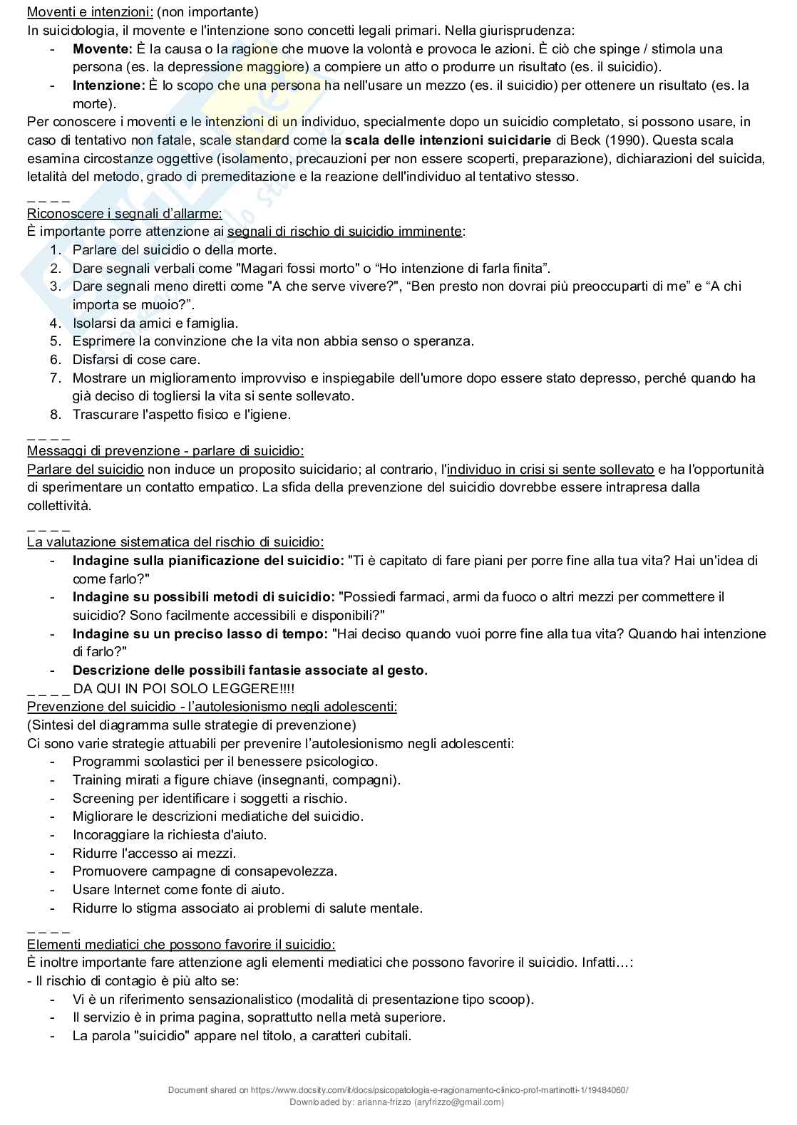 Riassunto esame Psicopatologia e ragionamento clinico, Prof. Martinotti Giovanni, libro consigliato Compendio di psicopatologia, Martinotti  Pag. 76