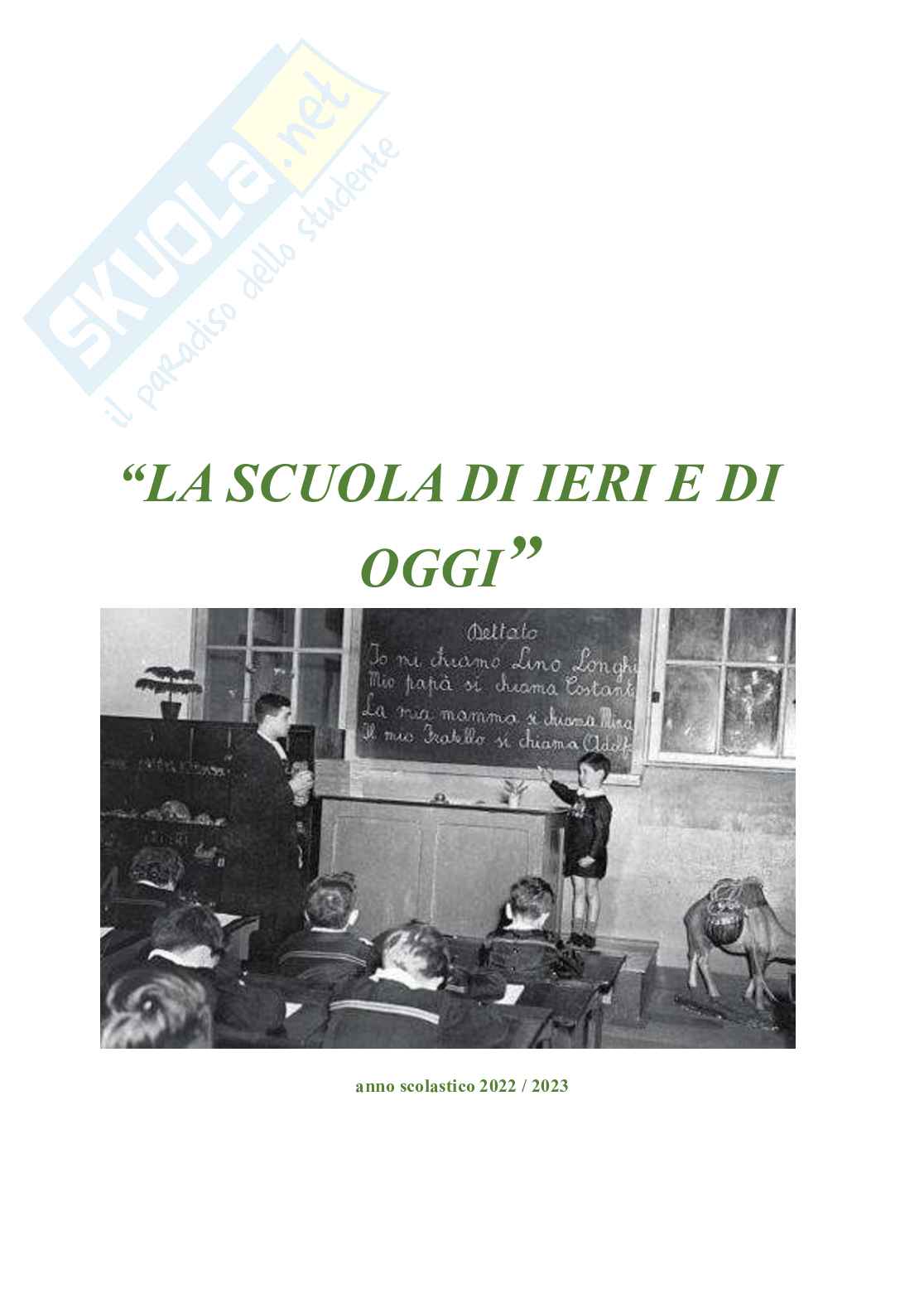 Esempio uda lezione simulata per la scuola primaria e concorsi pubblici titolo la scuola ieri e oggi Pag. 1