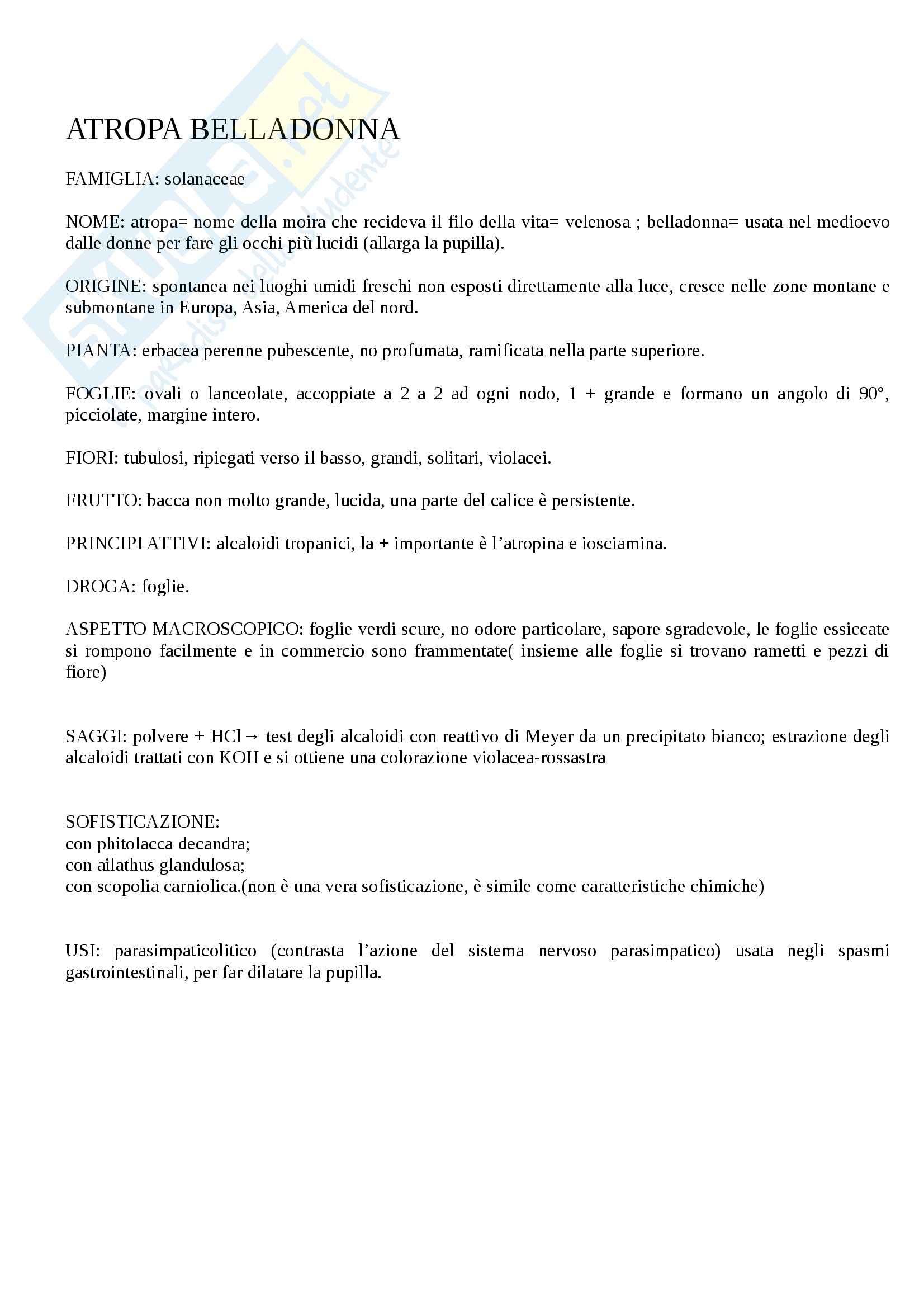 Tecniche Farmacognostiche - Appunti Pag. 1