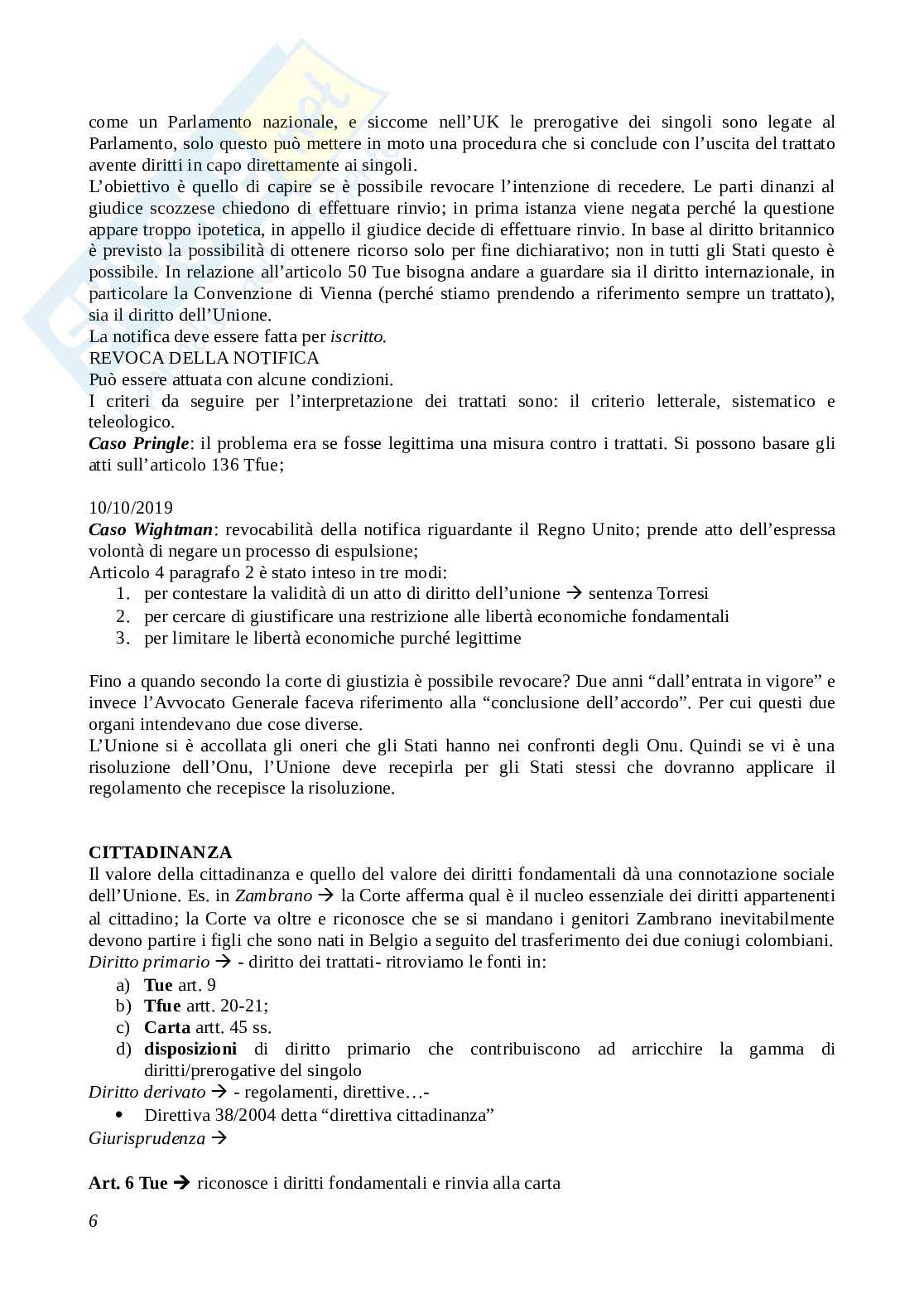 Appunti Diritto dell'Unione Europea Pag. 6