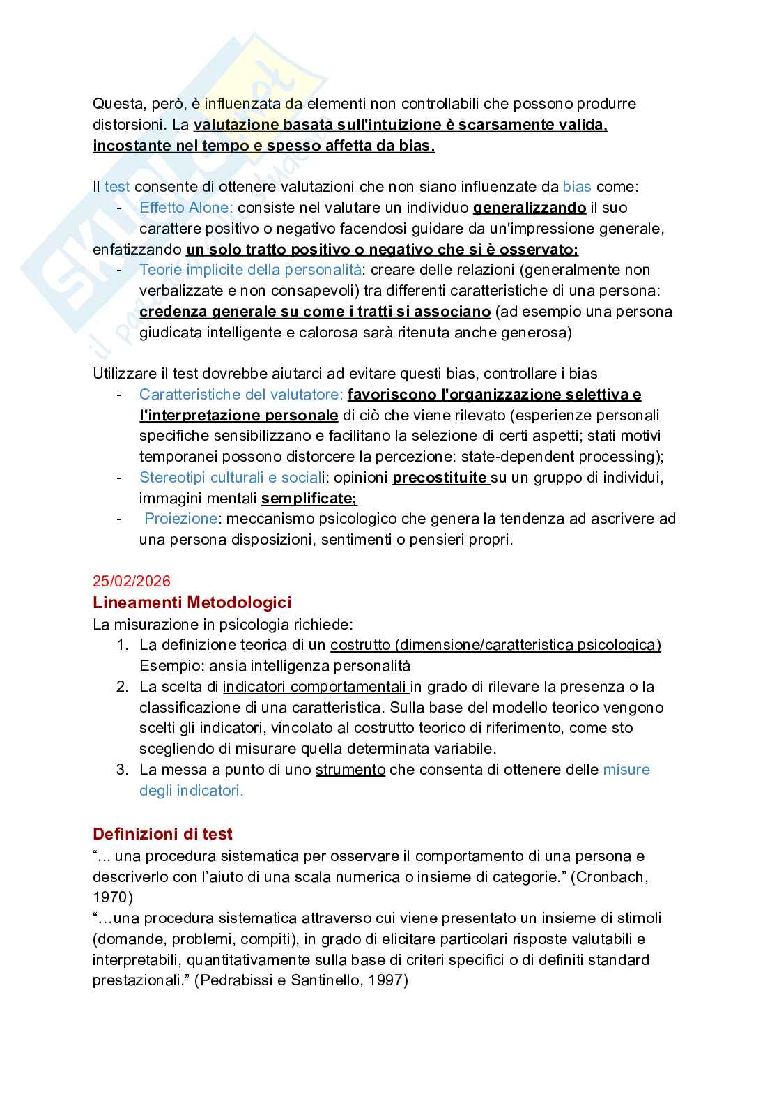 Appunti di Test di personalità Pag. 2