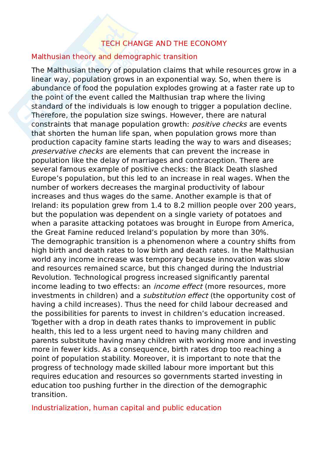 Technological change and the economy Pag. 1