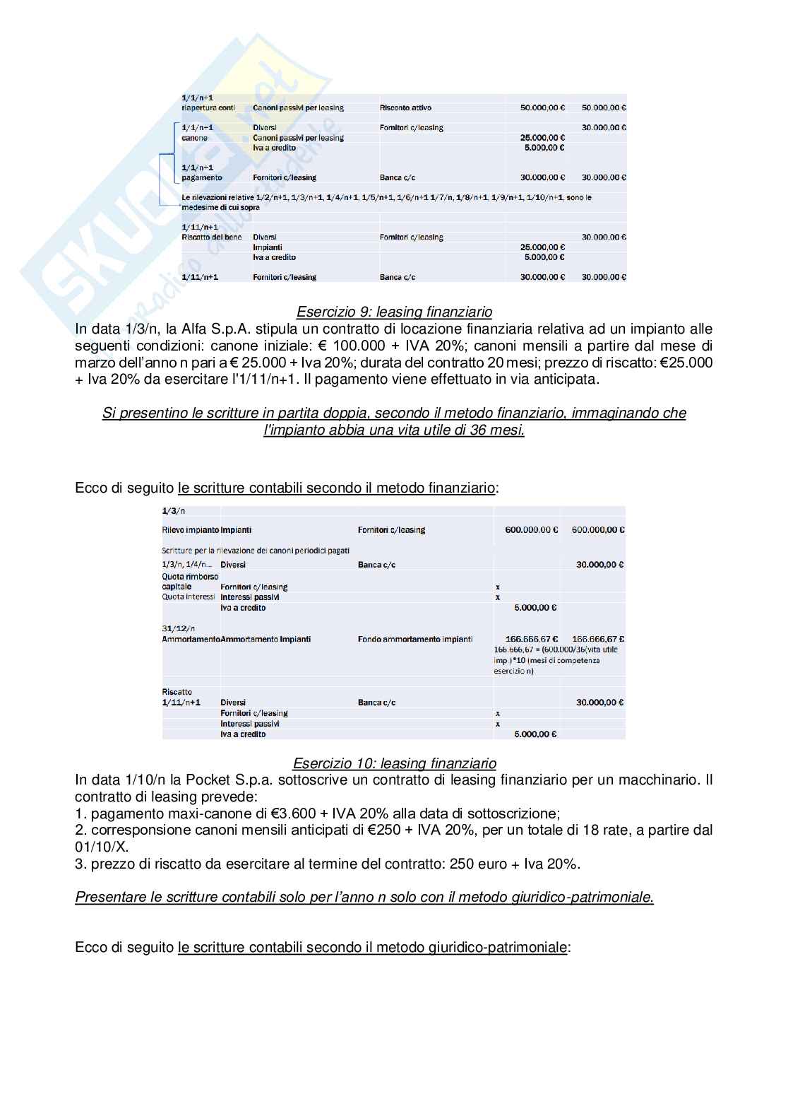 Esercizi valutazioni di bilancio e bilancio consolidato Pag. 16
