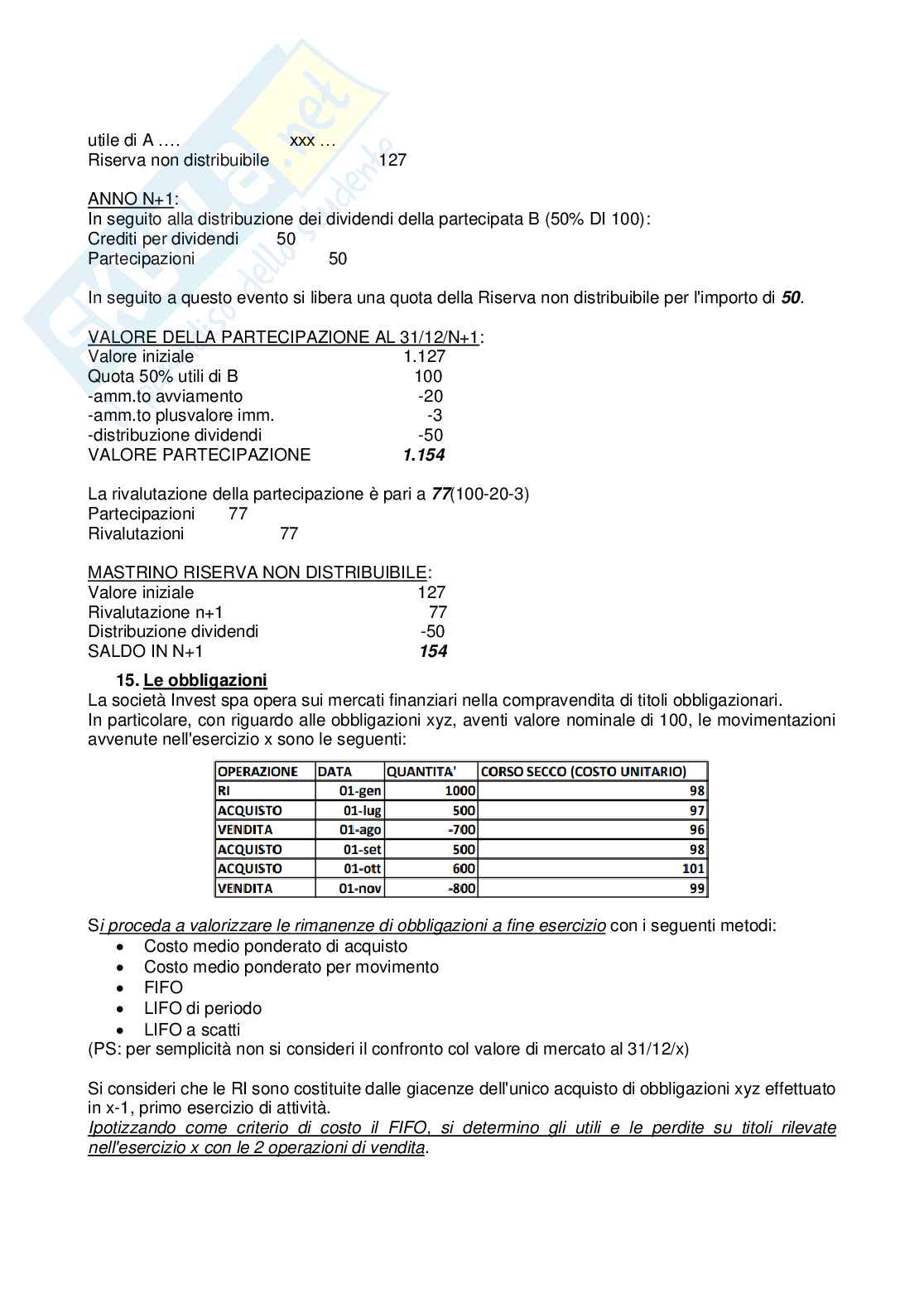 Esercizi valutazioni di bilancio e bilancio consolidato Pag. 36