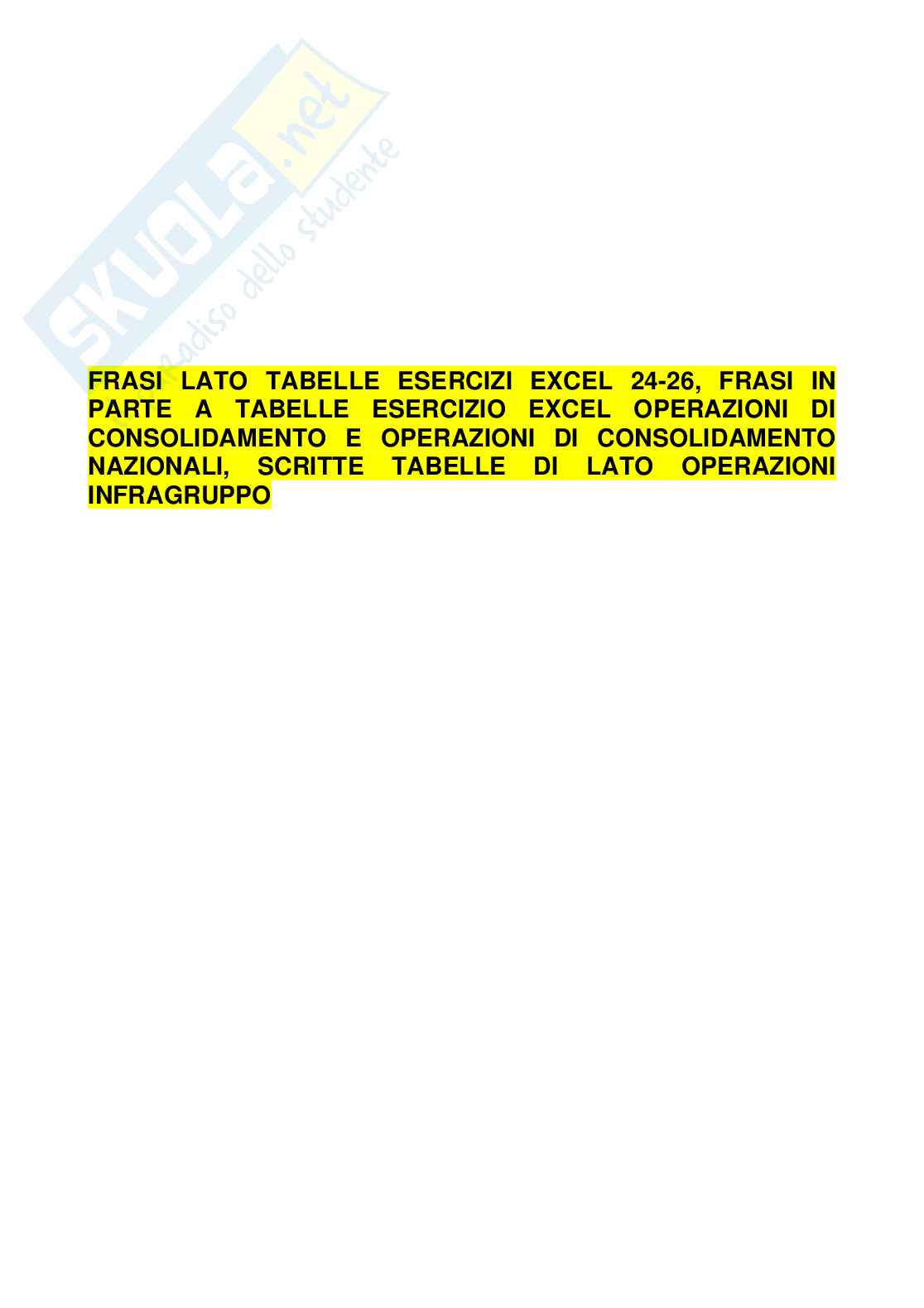 Esercizi valutazioni di bilancio e bilancio consolidato Pag. 61