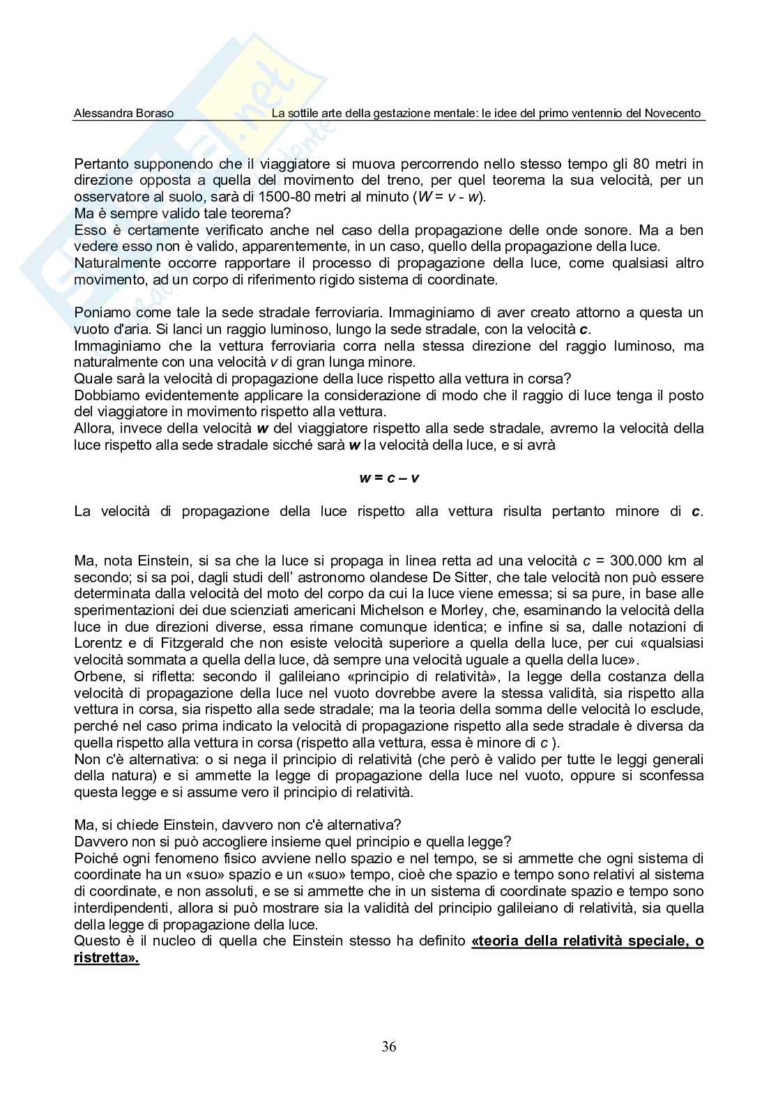 La sottile arte della gestazione mentale: le idee del primo ventennio del Novecento Pag. 36