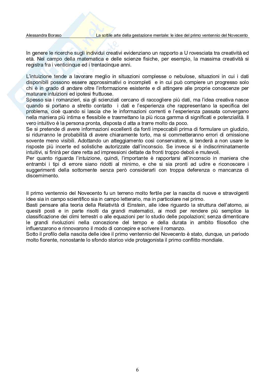 La sottile arte della gestazione mentale: le idee del primo ventennio del Novecento Pag. 6