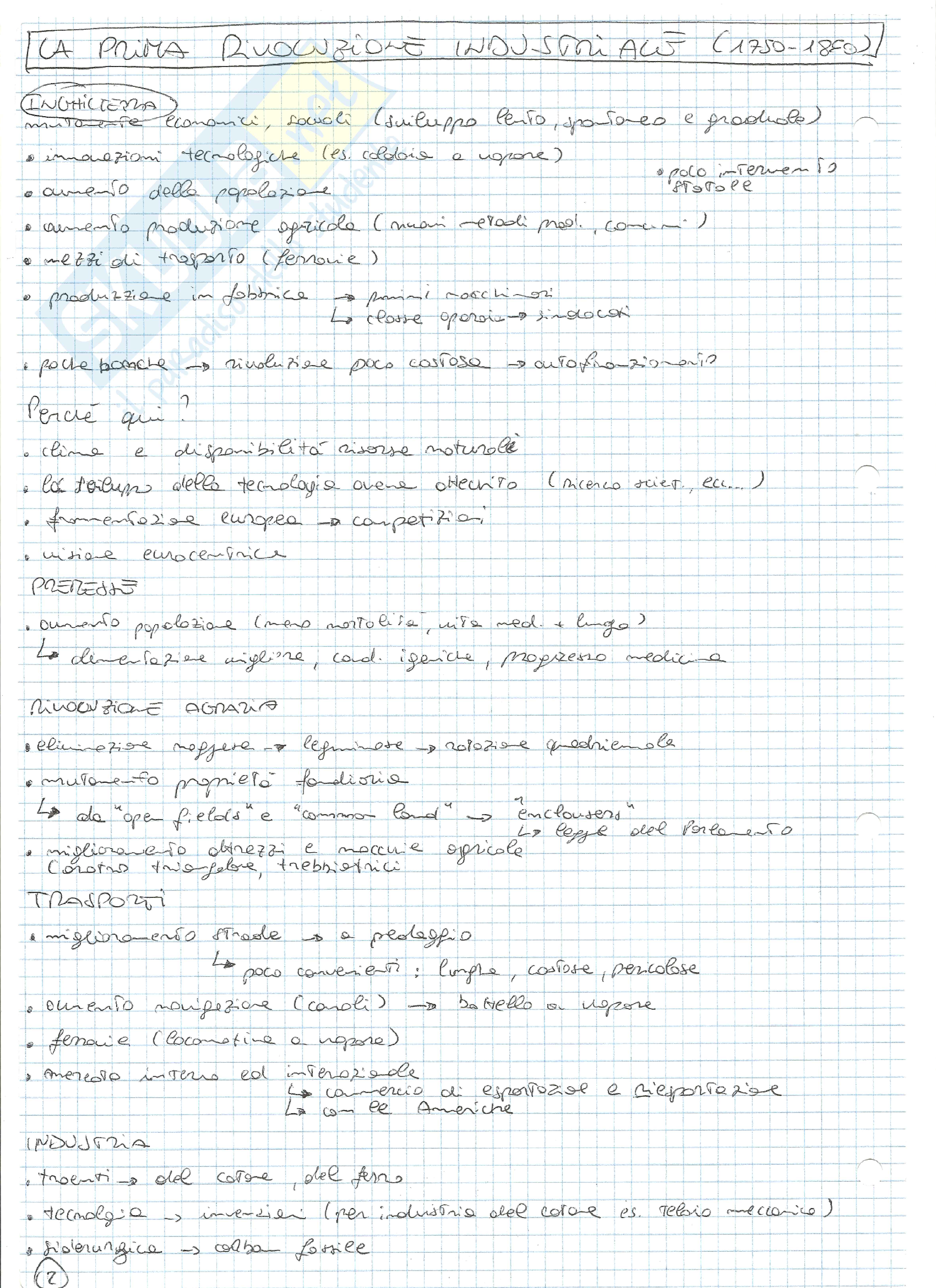 Appunti Storia Economica (dal '700 al 2000) Pag. 2