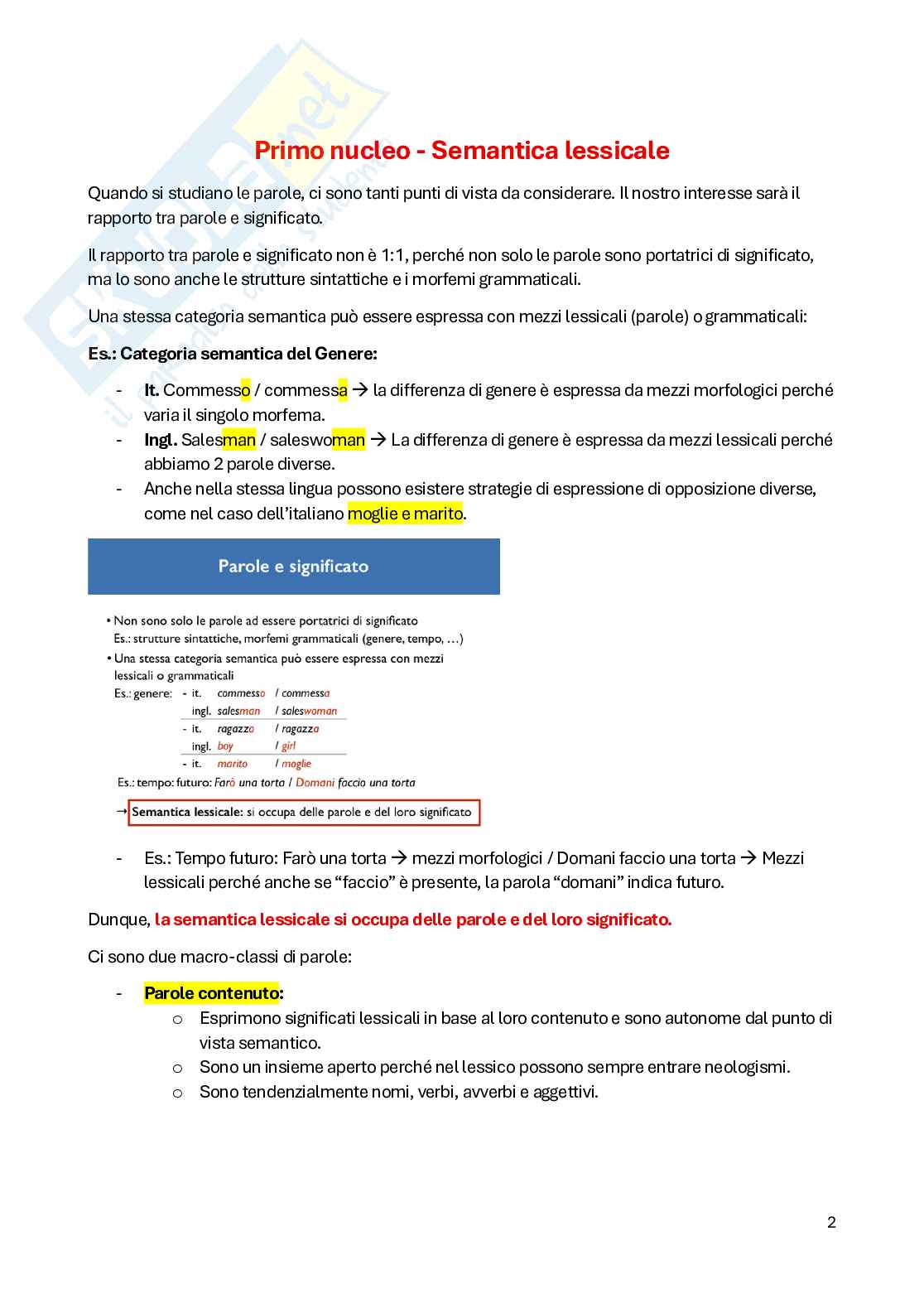 Appunti completi di Semantica e Lessico  Pag. 2
