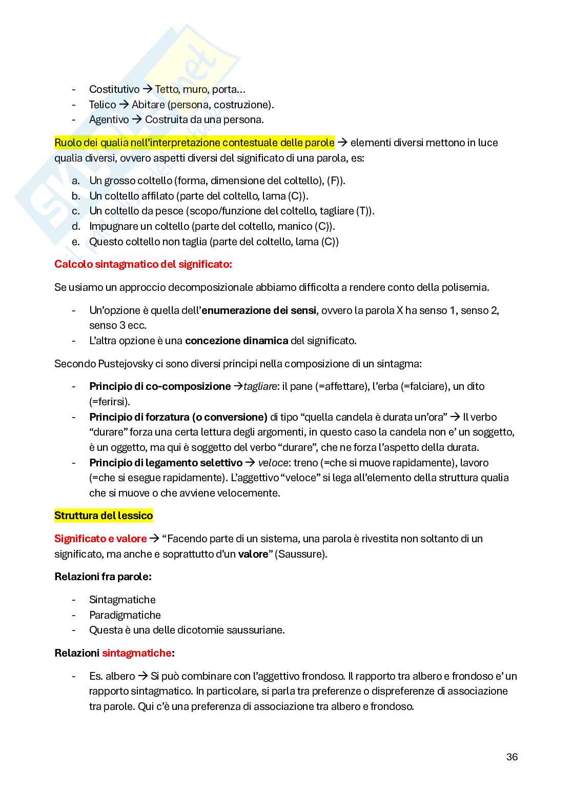 Appunti completi di Semantica e Lessico  Pag. 36