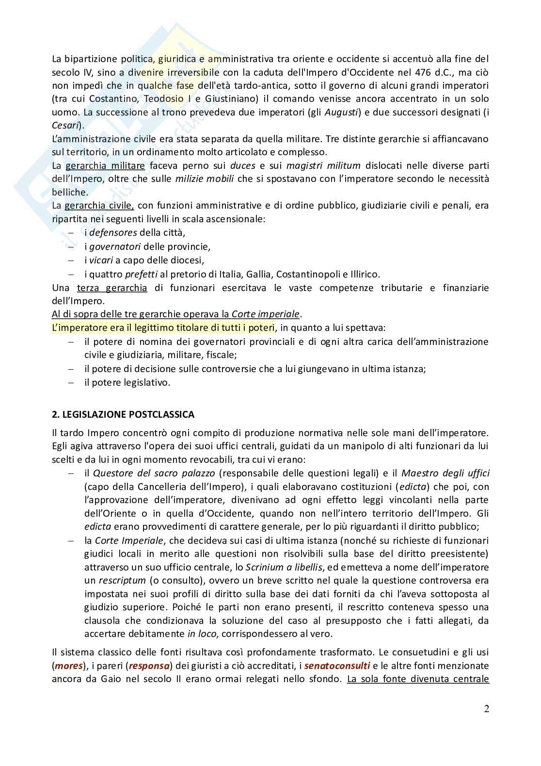 Riassunto esame Storia del diritto medievale e moderno, Prof. Chiodi Giovanni, libro consigliato Storia del diritto in Europa - 2^ edizione, Padoa Schioppa Pag. 2