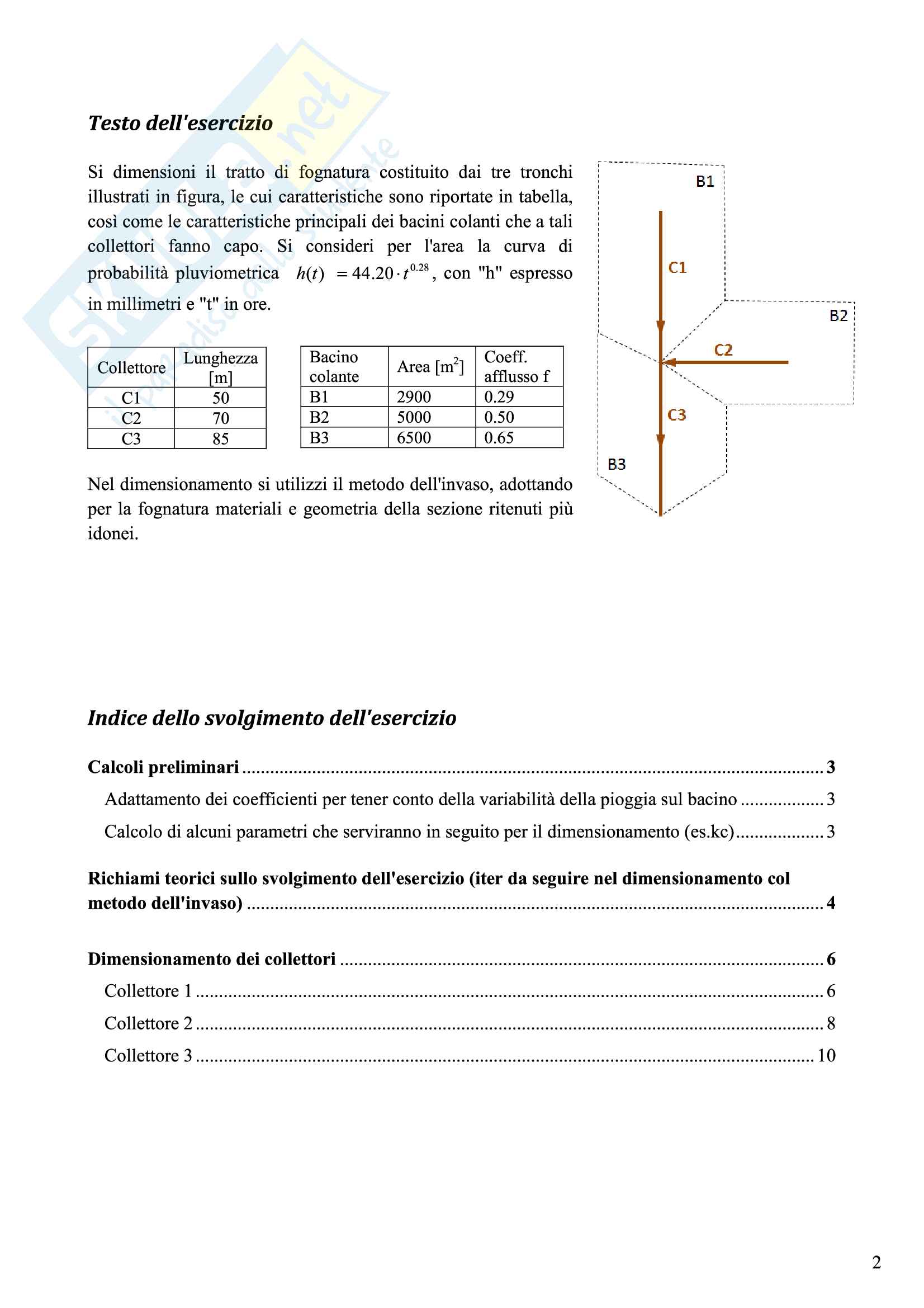 Esame di stato ingegneria civile e ambientale: tracce svolte quarta prova idraulica, costruzioni idrauliche, acquedotti e fognature Pag. 2