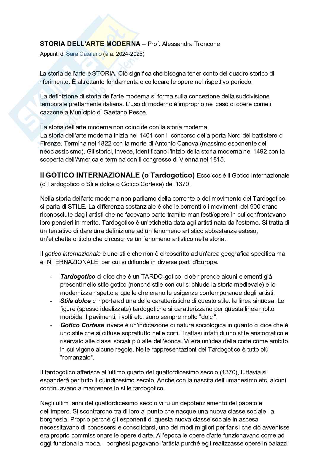 Storia dell'arte moderna - programma intero Pag. 1