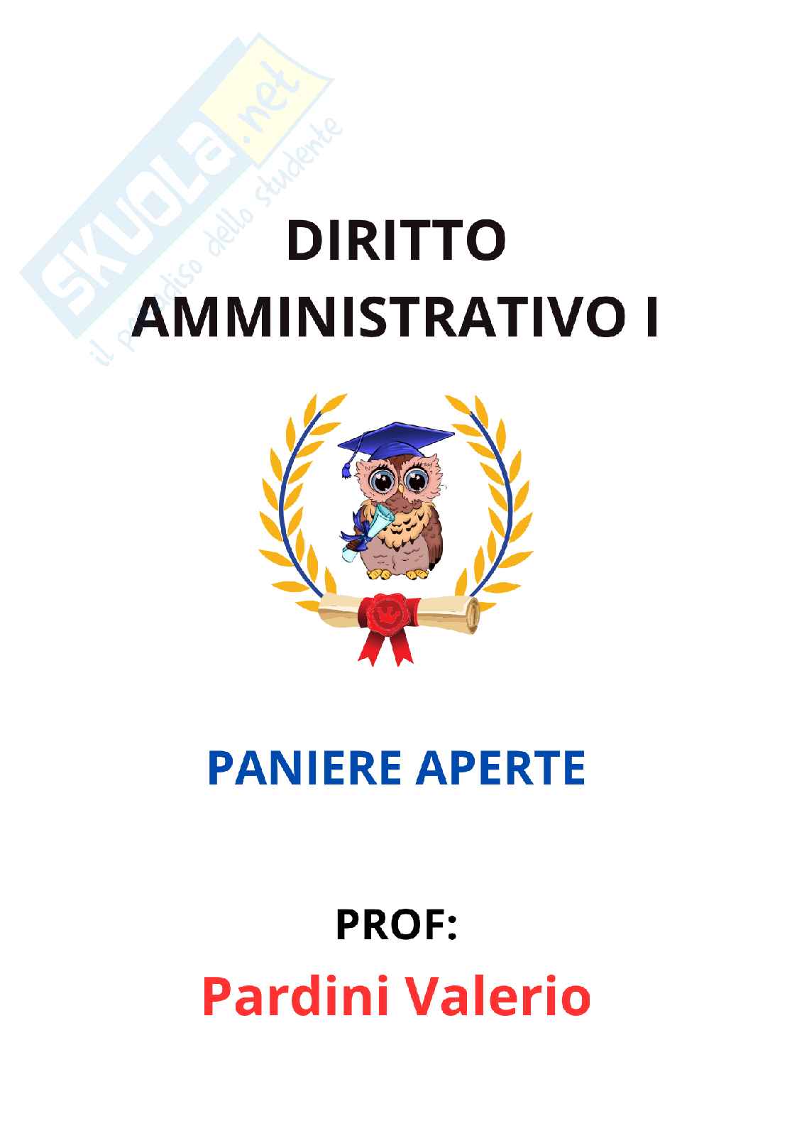 Paniere Diritto amministrativo I (2026) - Risposte aperte corrette  Pag. 1