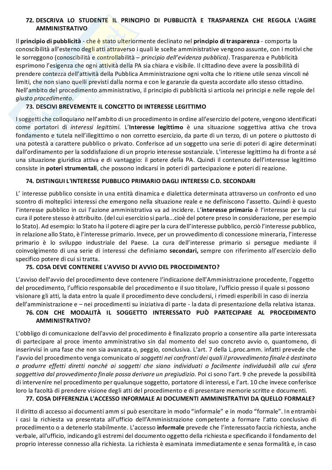 Paniere Diritto amministrativo I (2026) - Risposte aperte corrette  Pag. 16