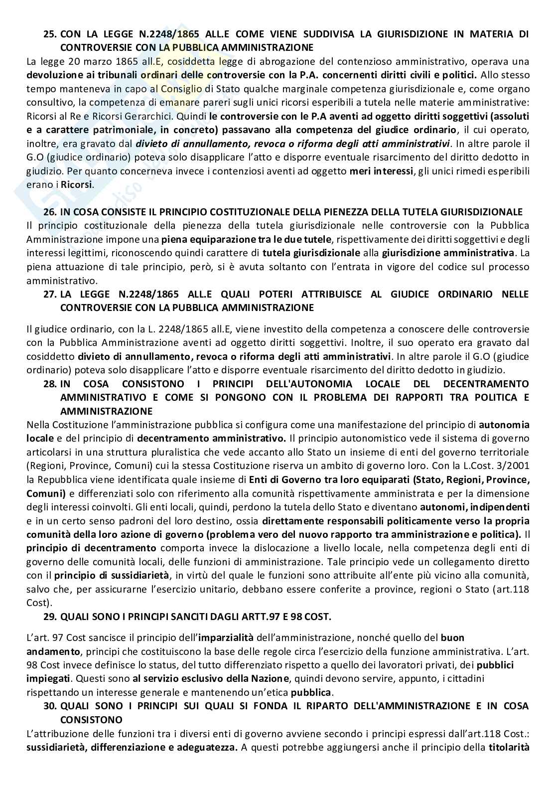 Paniere Diritto amministrativo I (2026) - Risposte aperte corrette  Pag. 6