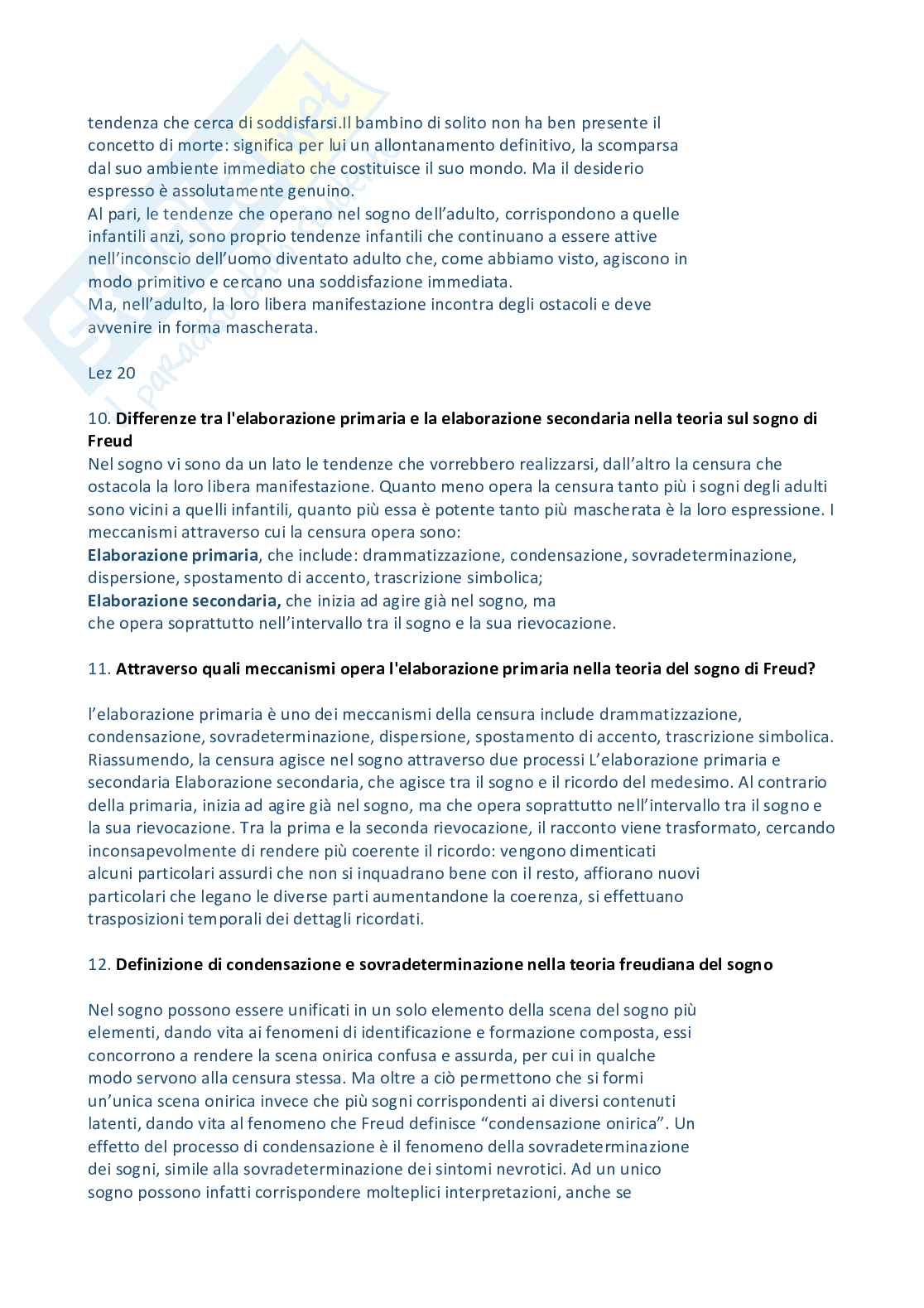 Paniere Psicologia dinamica - Risposte aperte - aggiornato (2026) Pag. 31