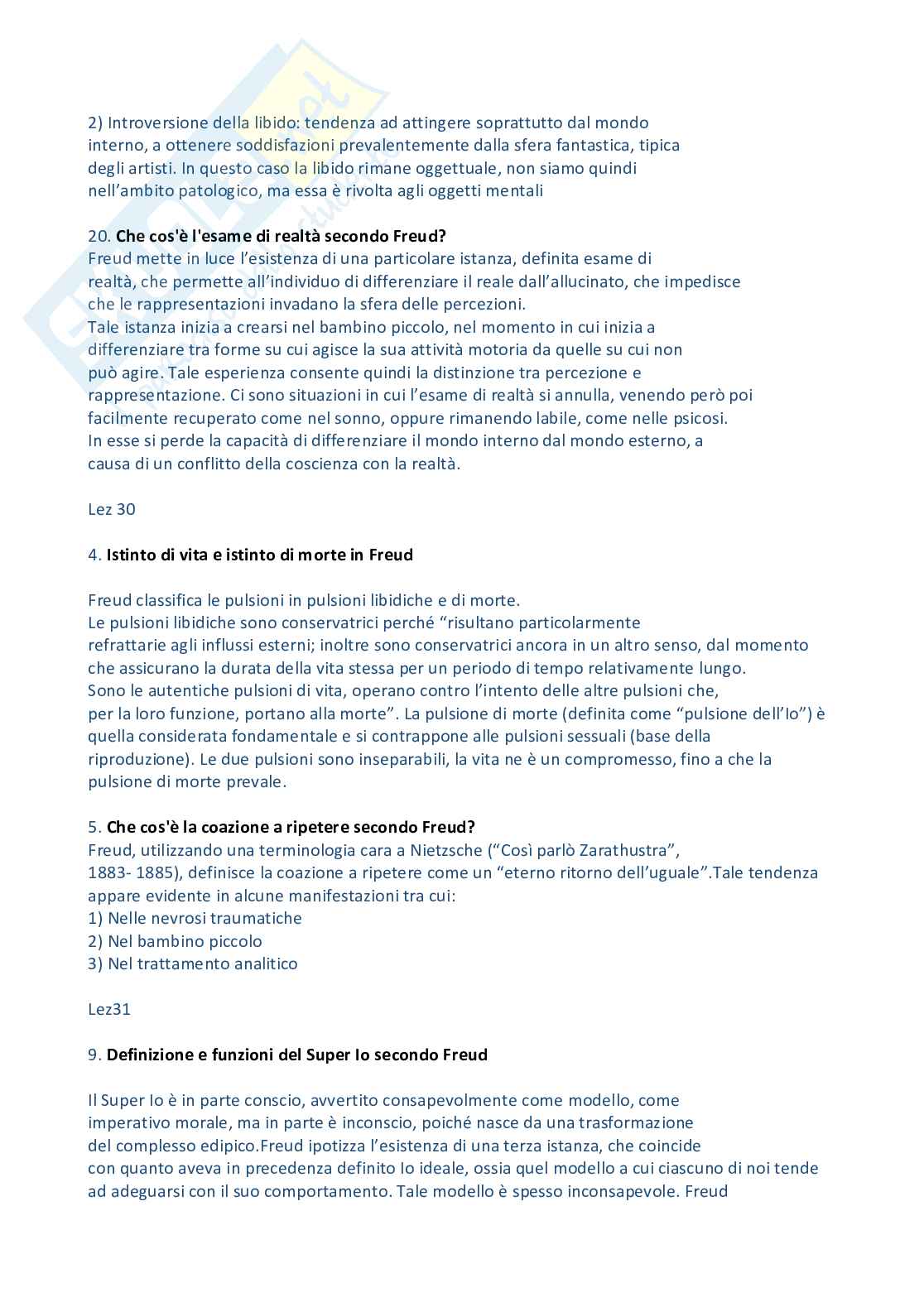 Paniere Psicologia dinamica - Risposte aperte - aggiornato (2026) Pag. 41