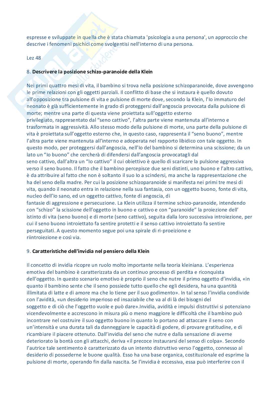 Paniere Psicologia dinamica - Risposte aperte - aggiornato (2026) Pag. 56