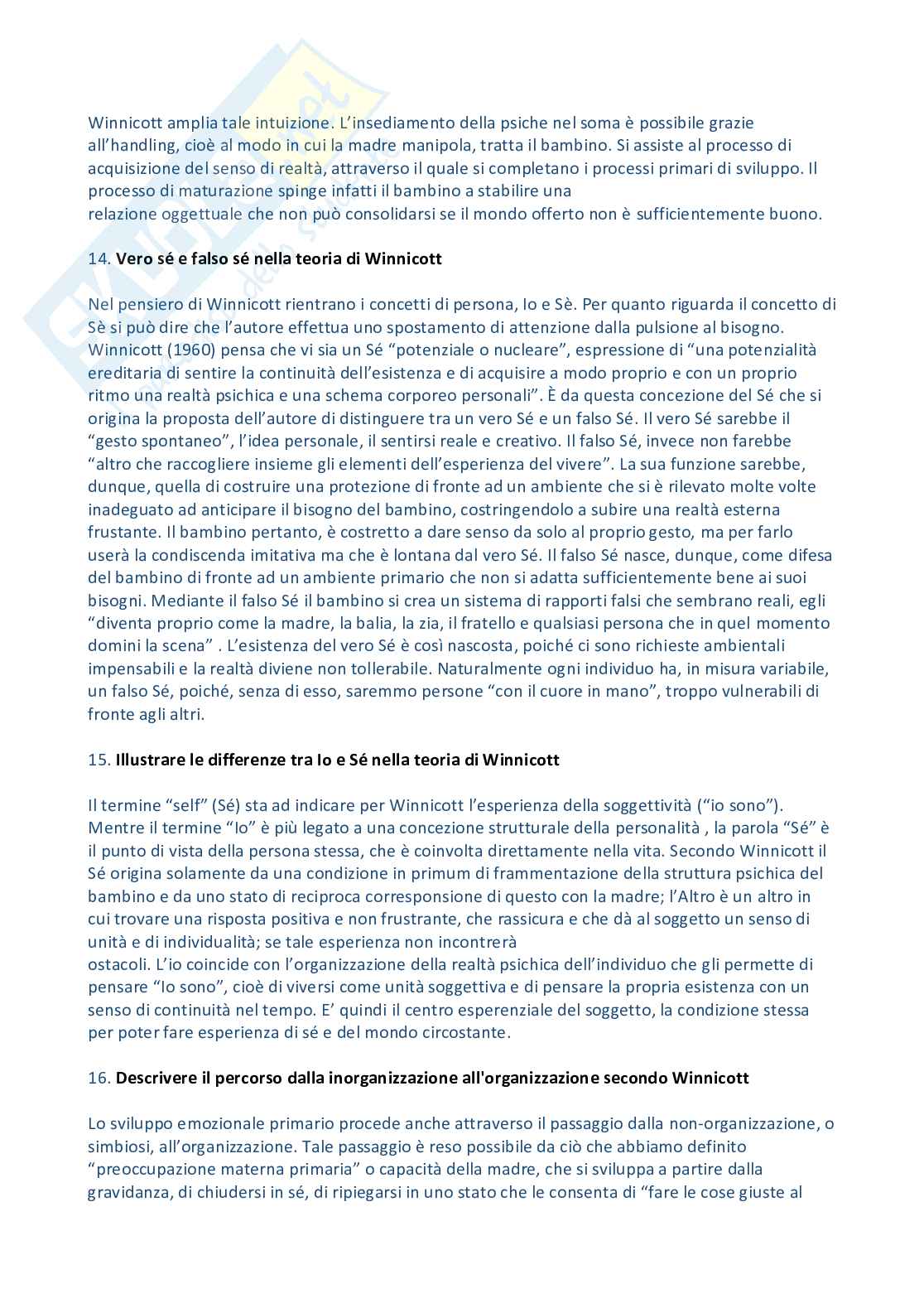 Paniere Psicologia dinamica - Risposte aperte - aggiornato (2026) Pag. 61