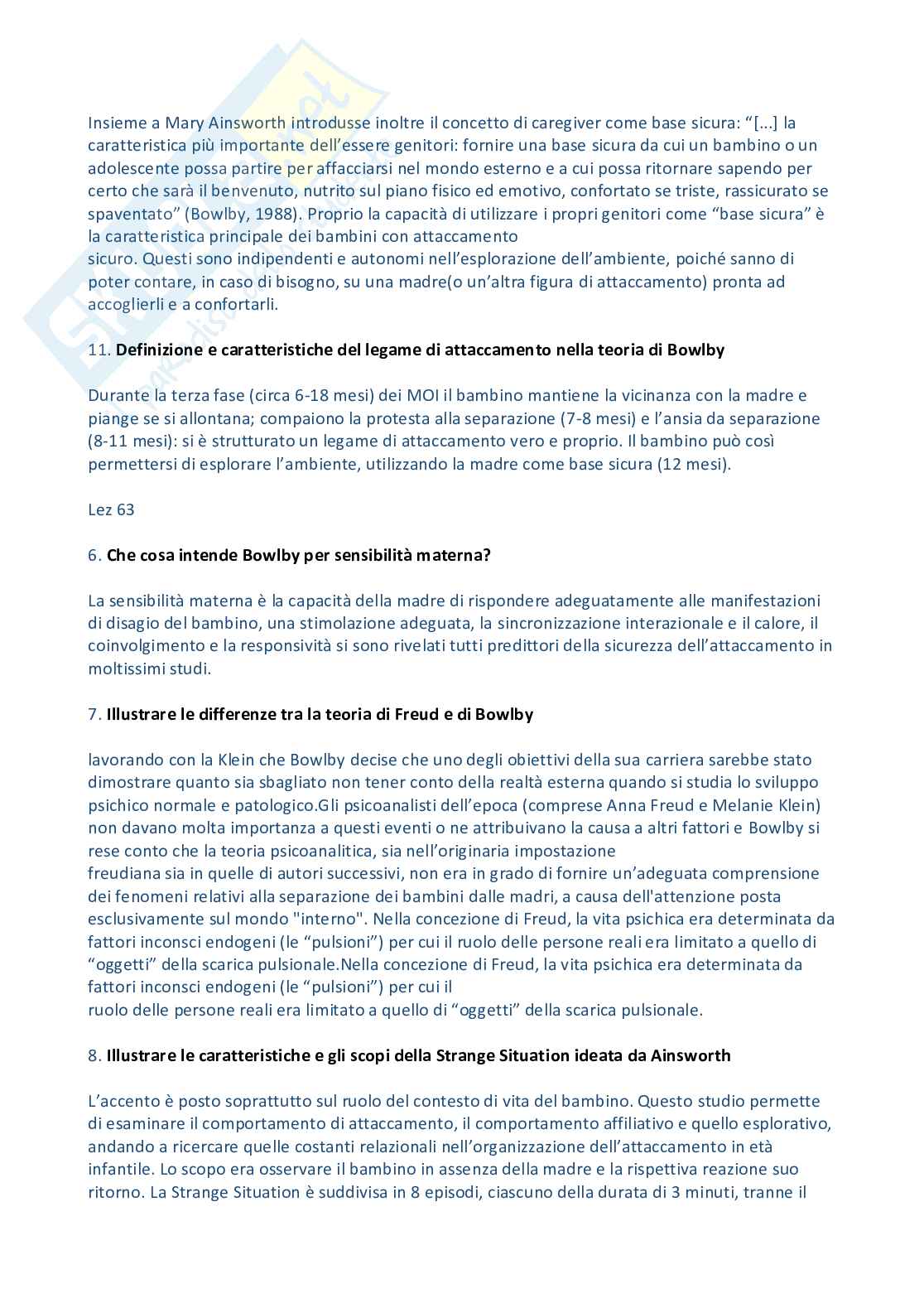 Paniere Psicologia dinamica - Risposte aperte - aggiornato (2026) Pag. 71