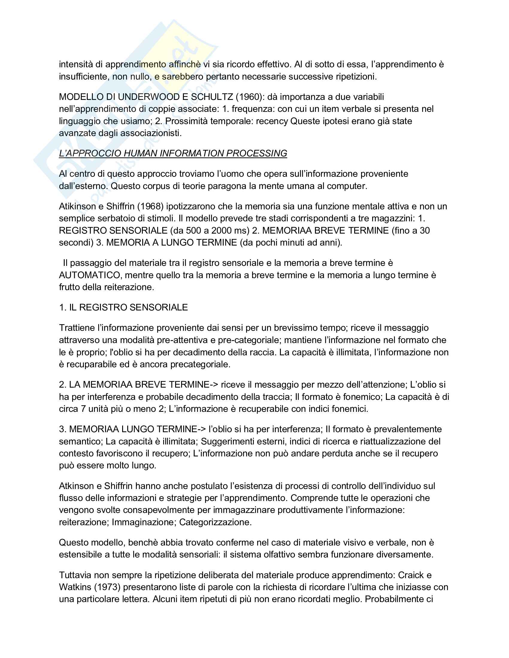 Domande Esame Di Psicologia Generale
