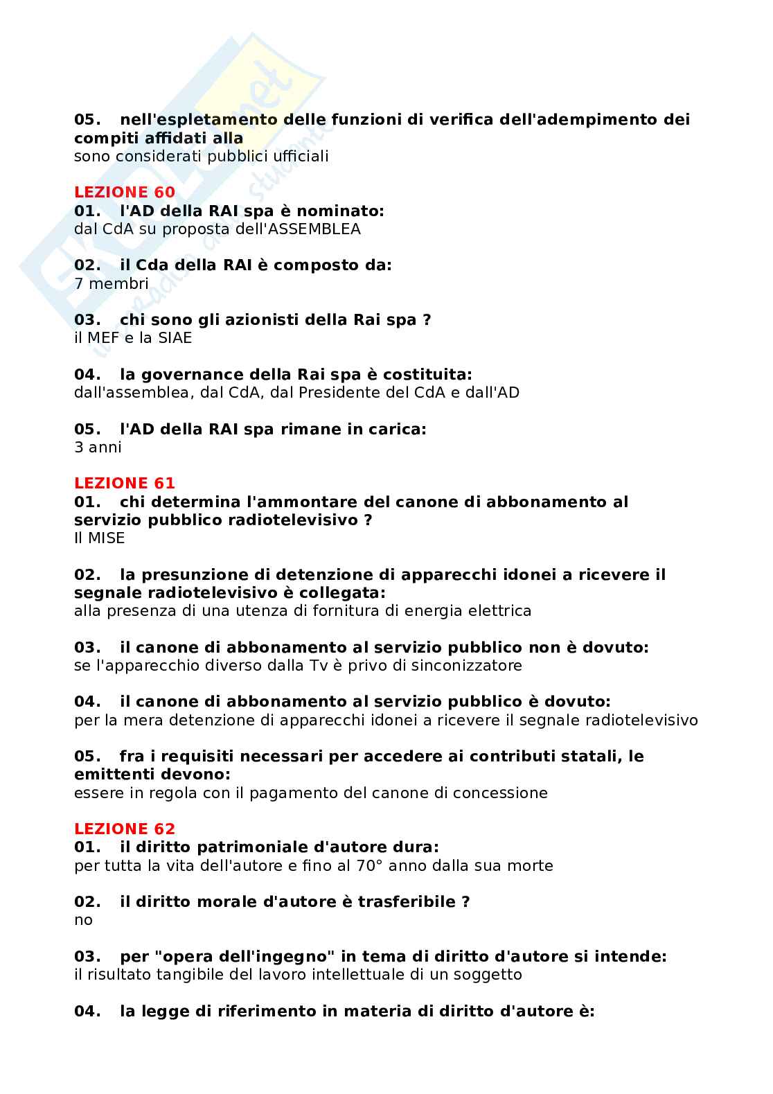 Domande chiuse diritto dell'informazione e della comunicazione Pag. 26