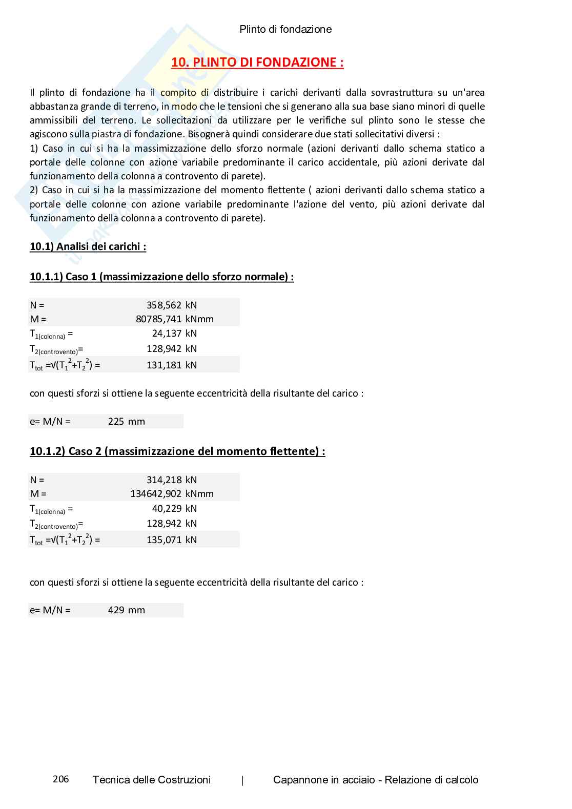 Progetto del capannone in acciaio - 10 - plinto di fondazione Pag. 6